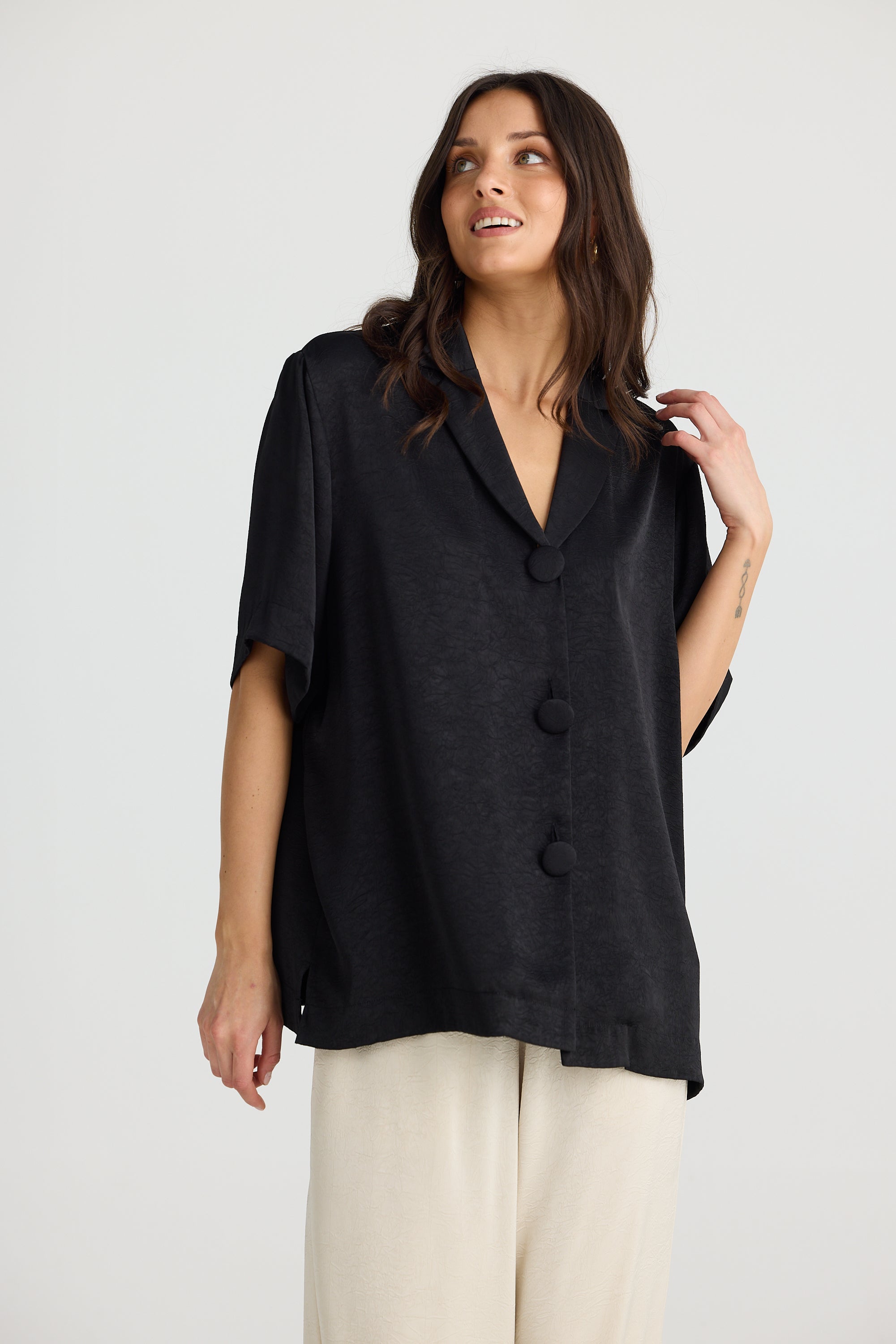 Dana Shirt - Black-Tops-Brave & True-The Bay Room