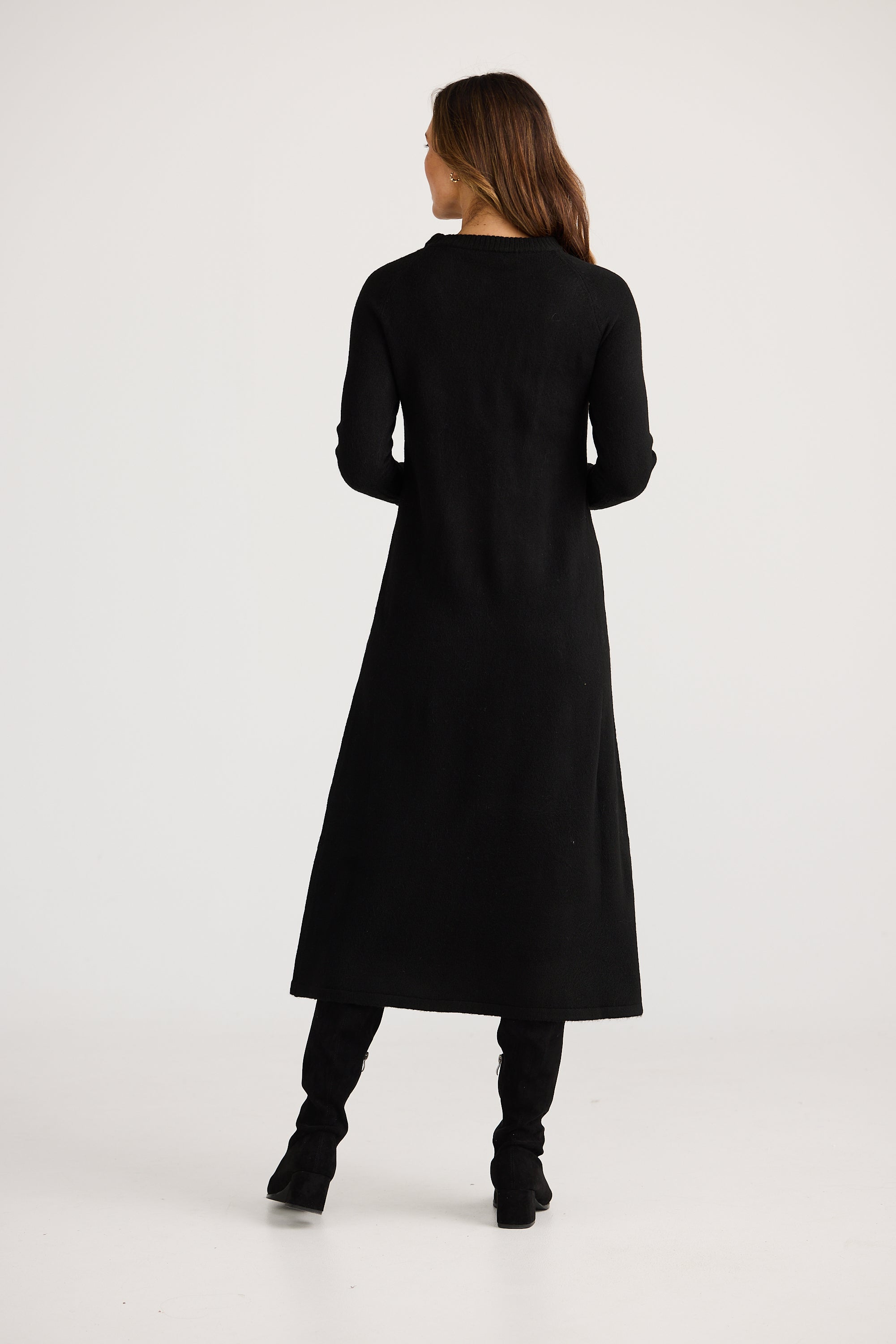 Dandelion Long Knit Top - Black-Tops-Brave & True-The Bay Room