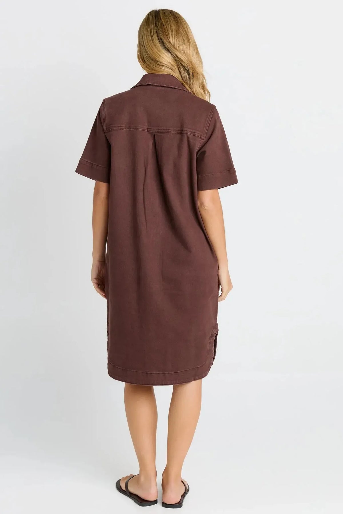 Dawson Denim Dress - Chocolate-Dresses-Betty Basics-The Bay Room
