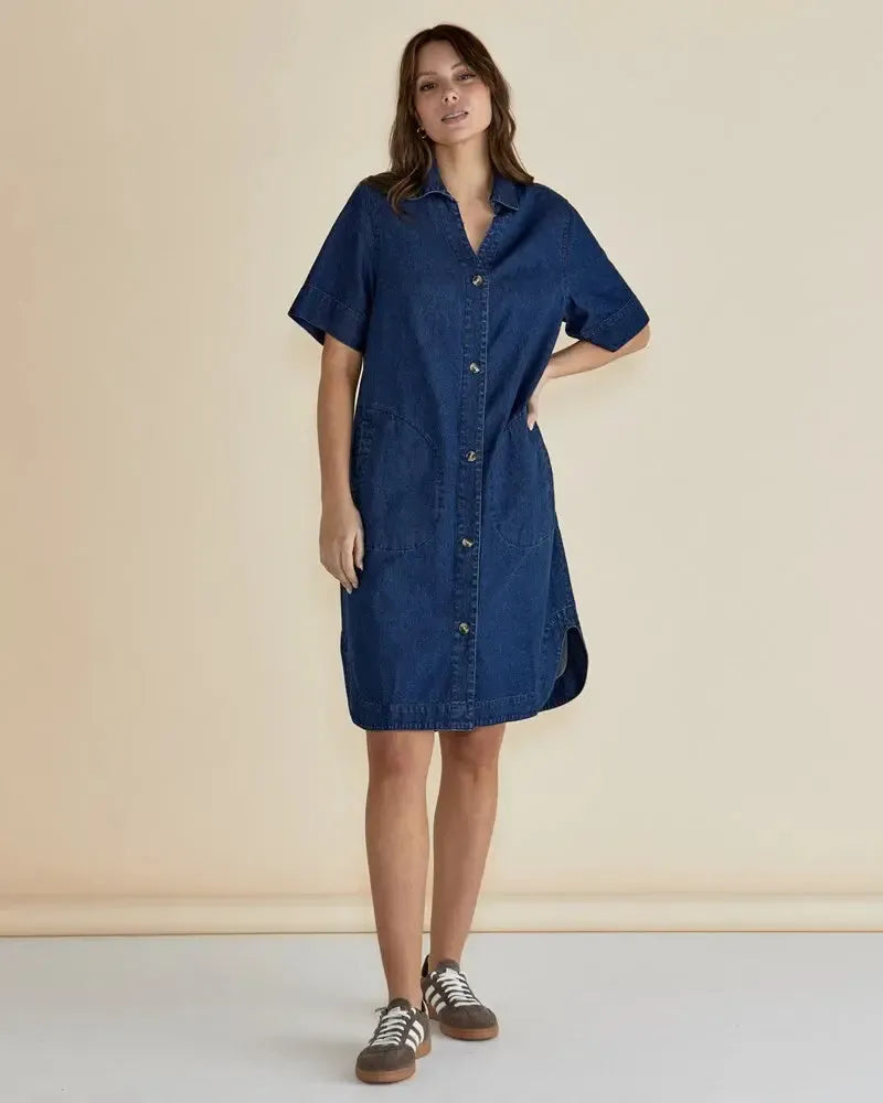 Dawson Denim Dress - Vintage Wash-Dresses-Betty Basics-The Bay Room