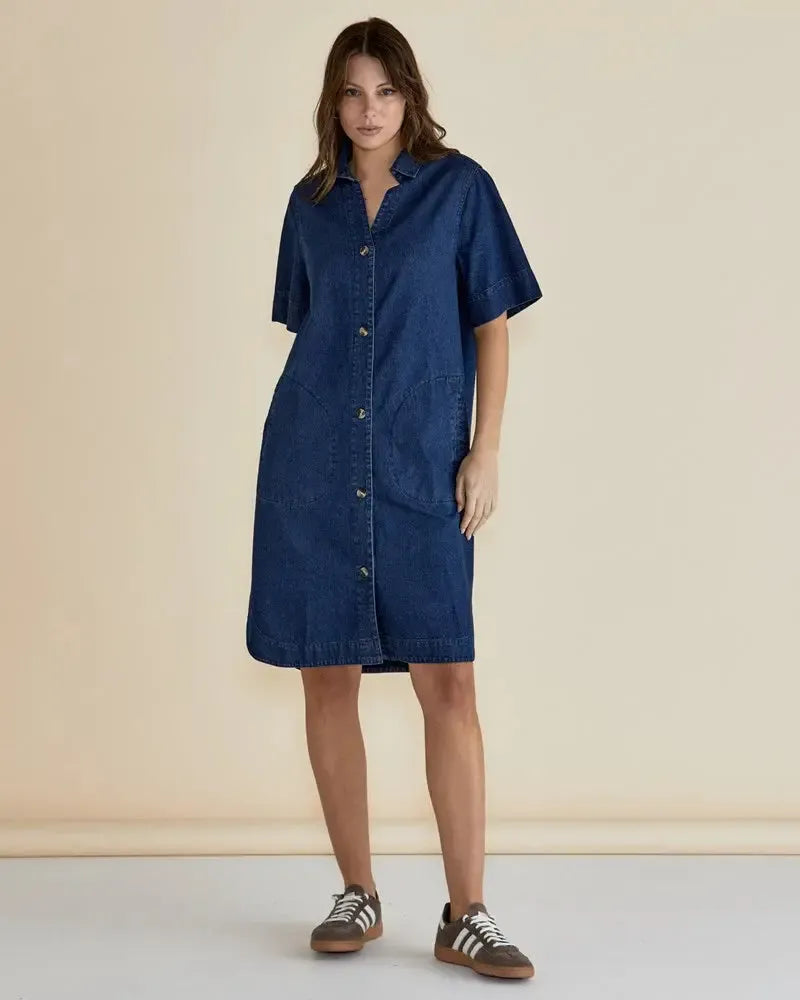 Dawson Denim Dress - Vintage Wash-Dresses-Betty Basics-The Bay Room