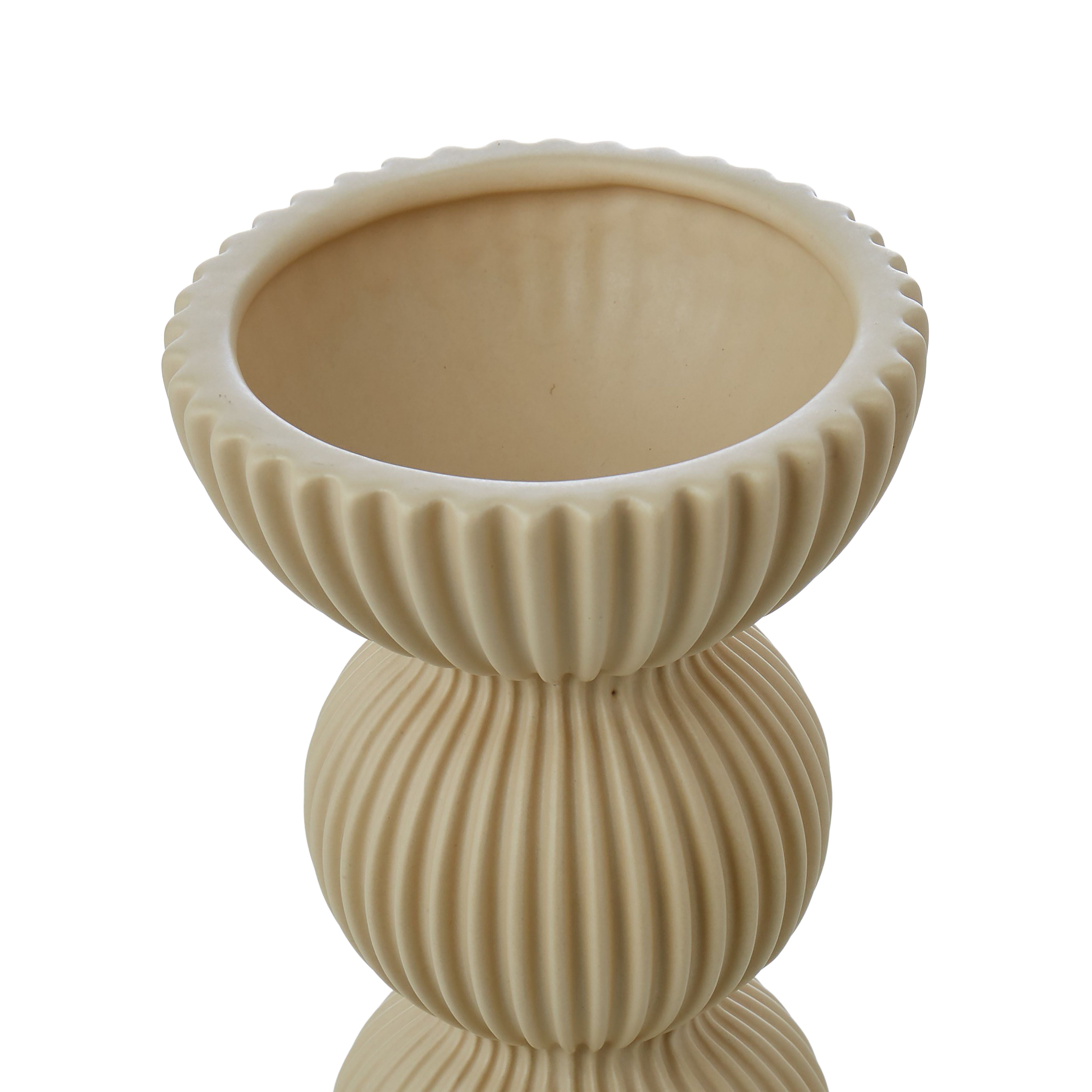 Decorative Ceramic Vessel 25.5cm - Antique White-Pots, Planters & Vases-Emporium-The Bay Room