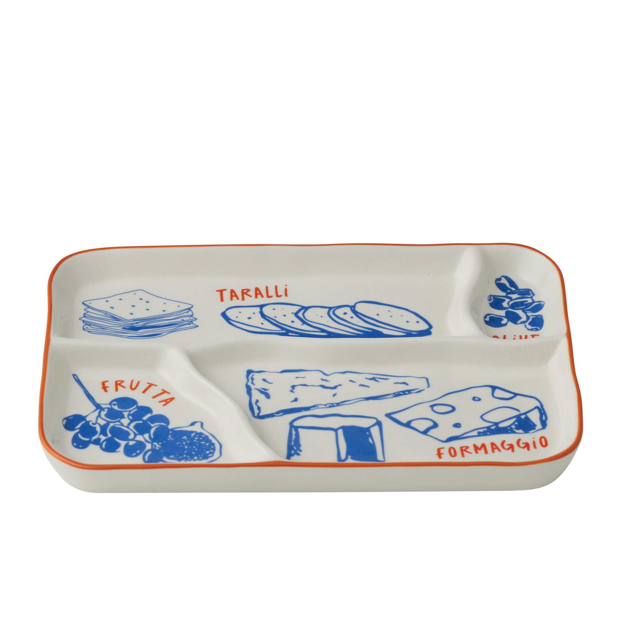Deli Ceramic Divided Cheese Platter 24x16cm-Dining & Entertaining-Coast To Coast Home-The Bay Room