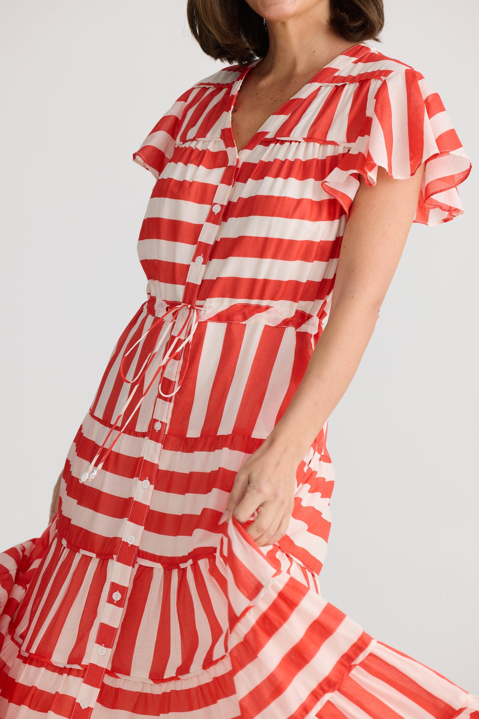 Delilah Dress - Noel Stripe-Dresses-Holiday-The Bay Room