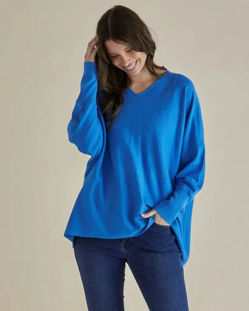 Destiny Knit Jumper - Light Blue-Knitwear & Jumpers-Betty Basics-The Bay Room