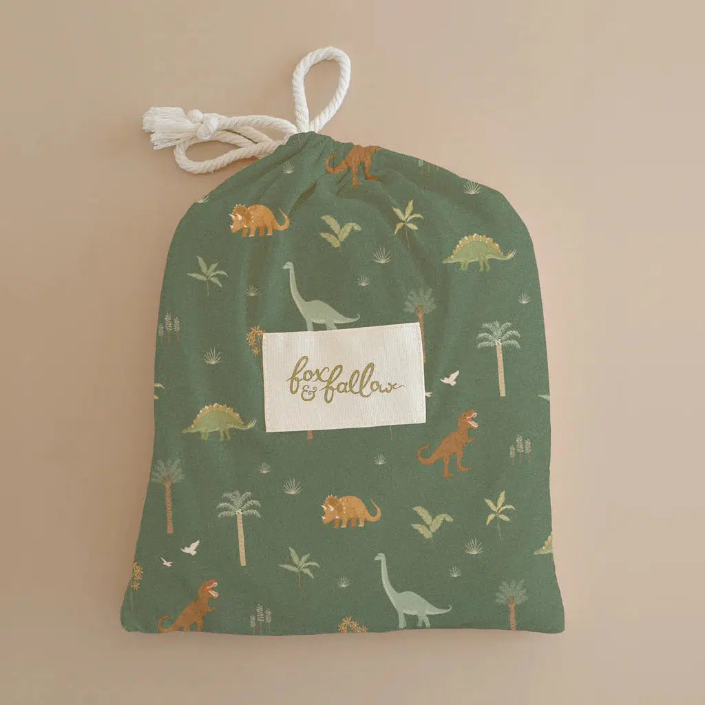 Dinos Organic Fitted Cot Sheet-Nursery & Nurture-Fox & Fallow-The Bay Room