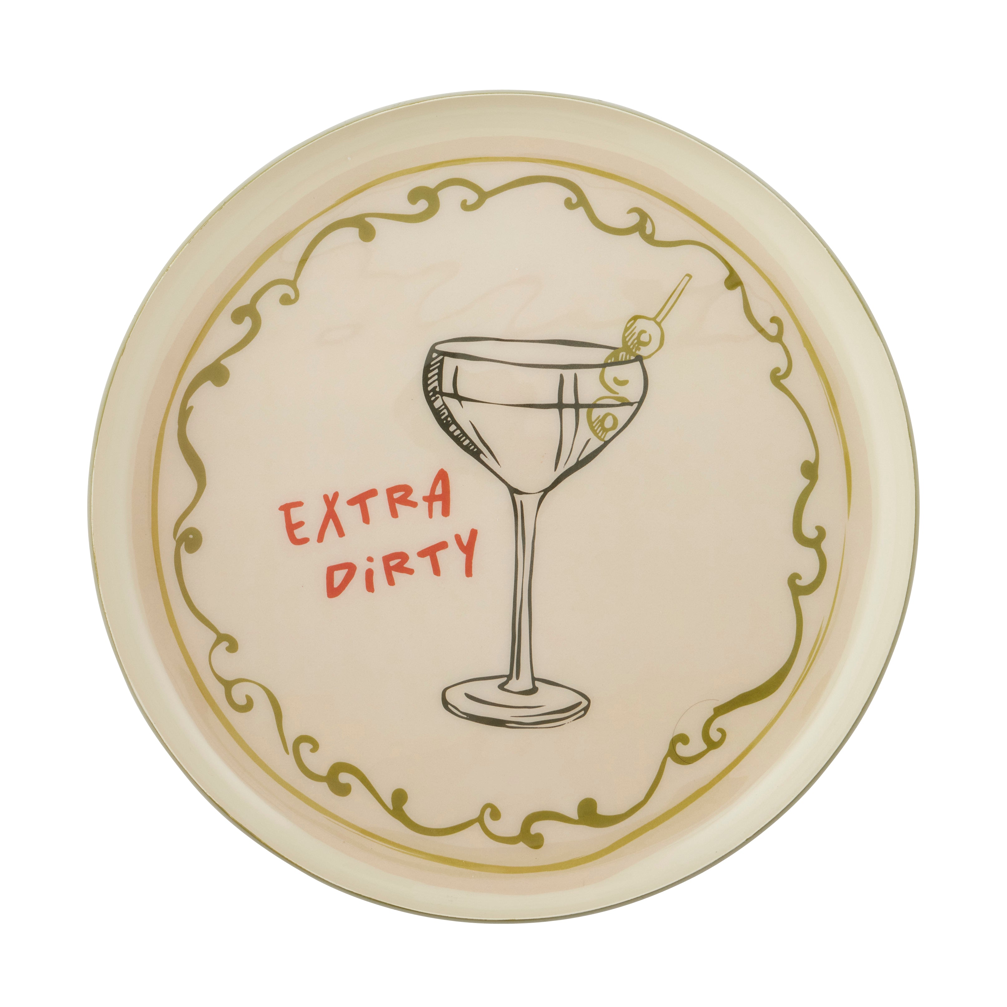 Dirty Martini Metal Tray 32x4cm Ivory-Dining & Entertaining-Coast To Coast Home-The Bay Room