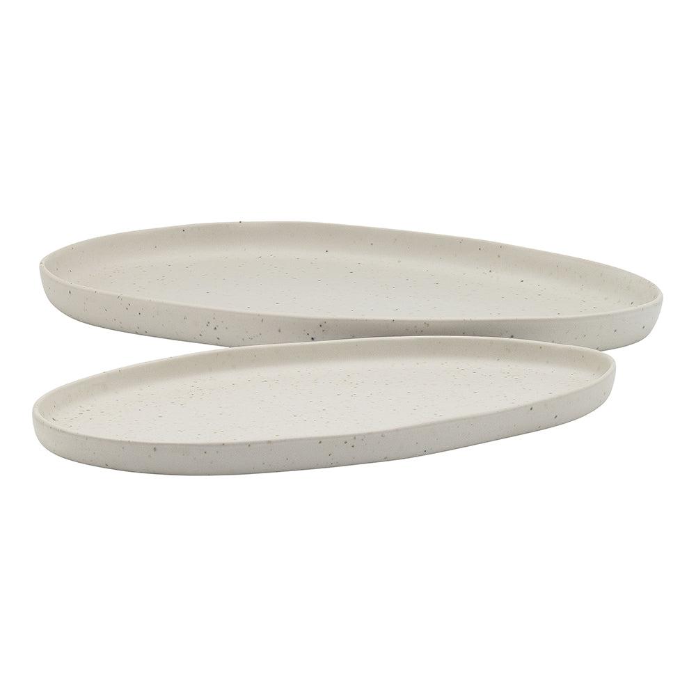 Domus Set/2 Oval Platter Ecru-Dining & Entertaining-Ecology-The Bay Room