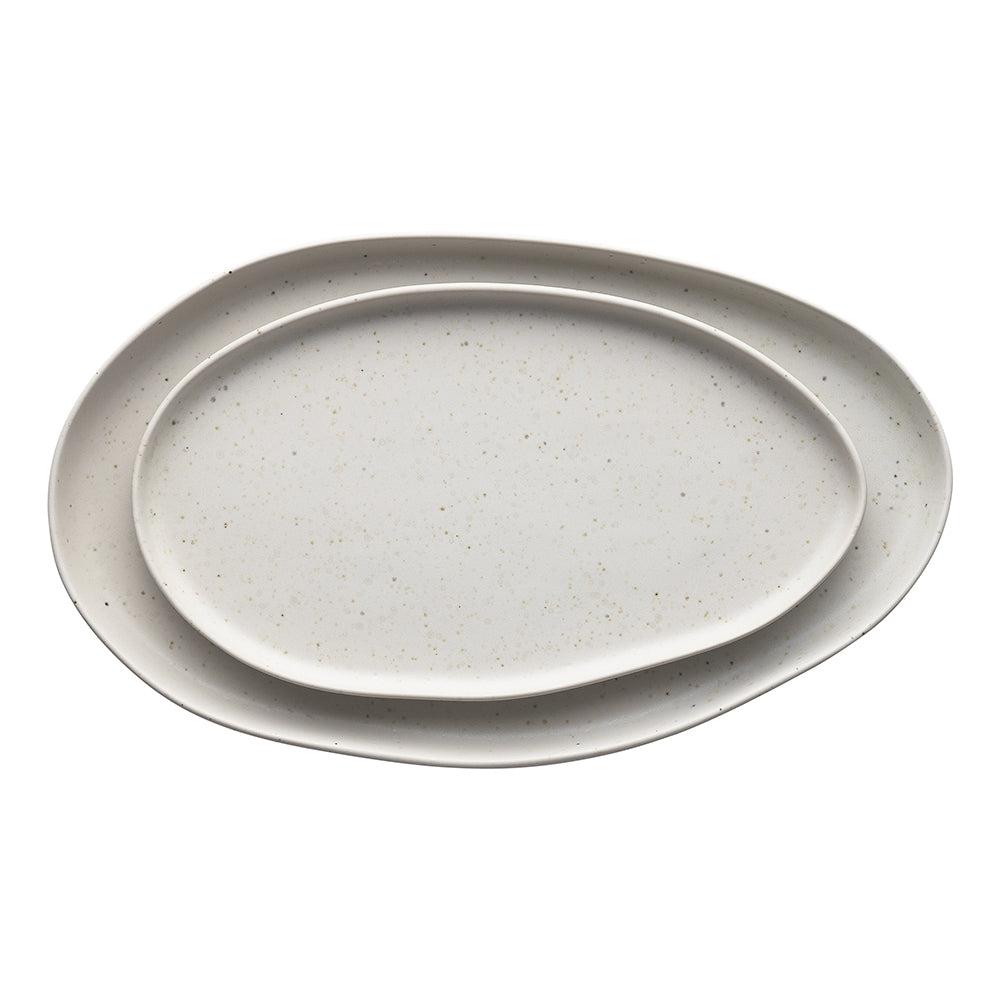 Domus Set/2 Oval Platter Ecru-Dining & Entertaining-Ecology-The Bay Room