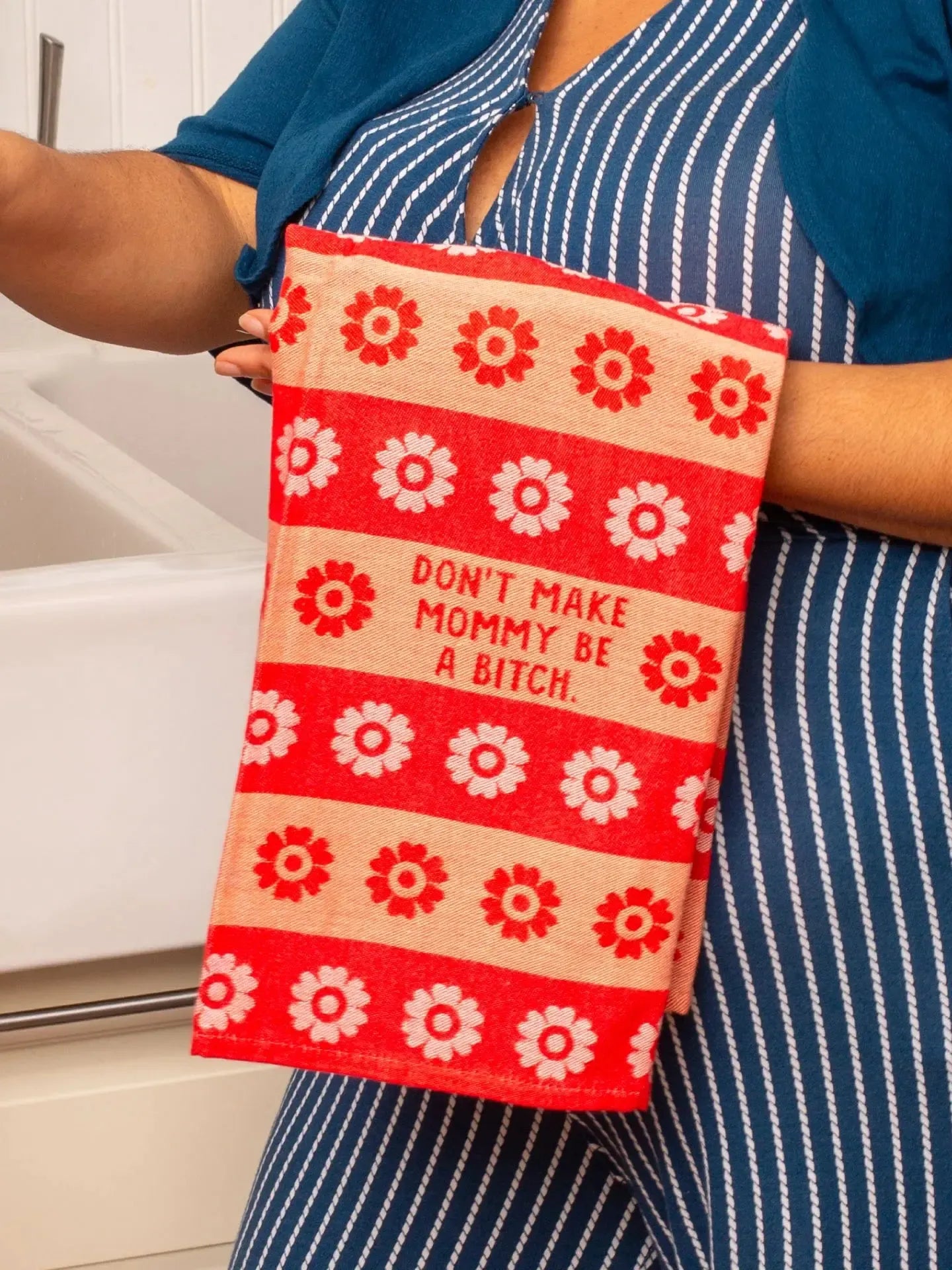 Don't Make Mommy Be A Bitch Dish Towel-Fun & Games-Blue Q-The Bay Room