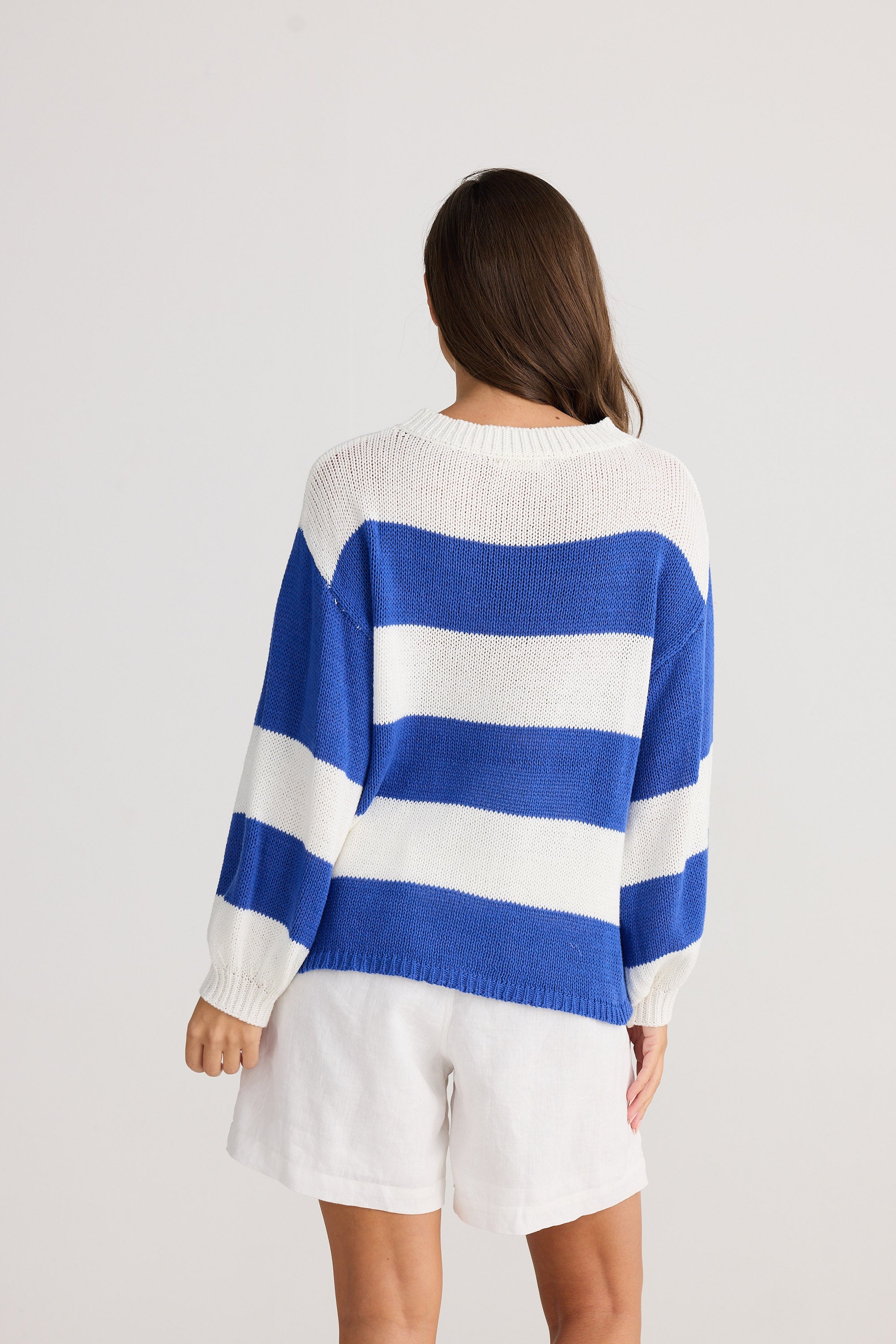 Driftwood Knit - Blue Stripe-Knitwear & Jumpers-Holiday-The Bay Room