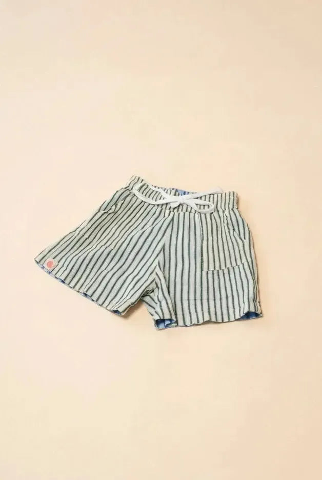 Duke Shorts Olive/Ocean stripe – Reversible-Clothing & Accessories-Lokal Folk-The Bay Room