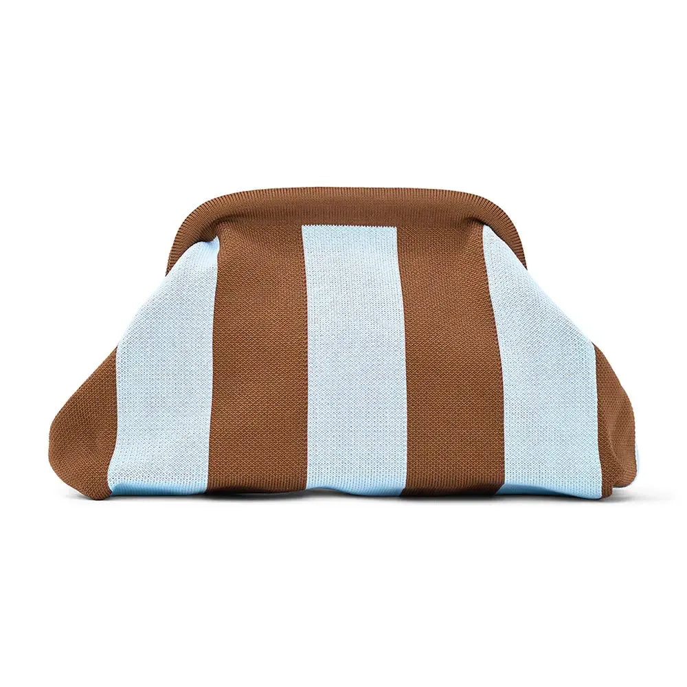 Dumpling Clutch - Sky Blue/Chocolate-Beauty & Well-Being-Annabel Trends-The Bay Room