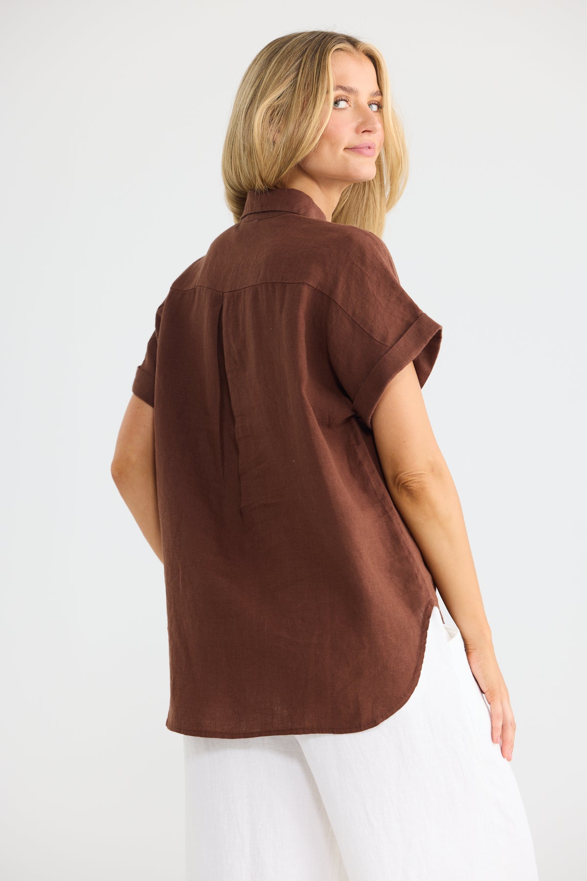 Dune Shirt - Chocolate Linen