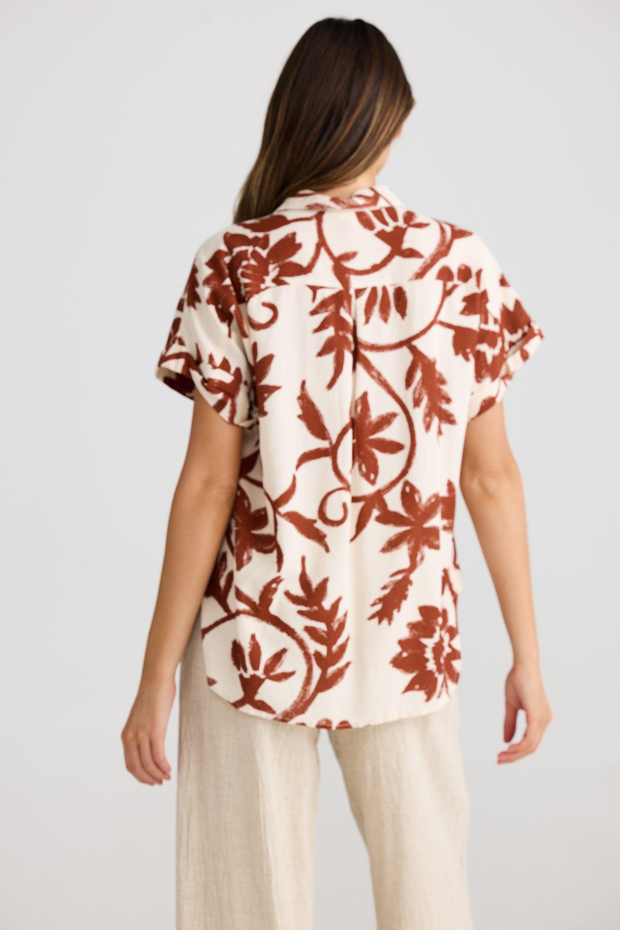 Dune Shirt - Cuban Bloom-Tops-The Shanty Corporation-The Bay Room