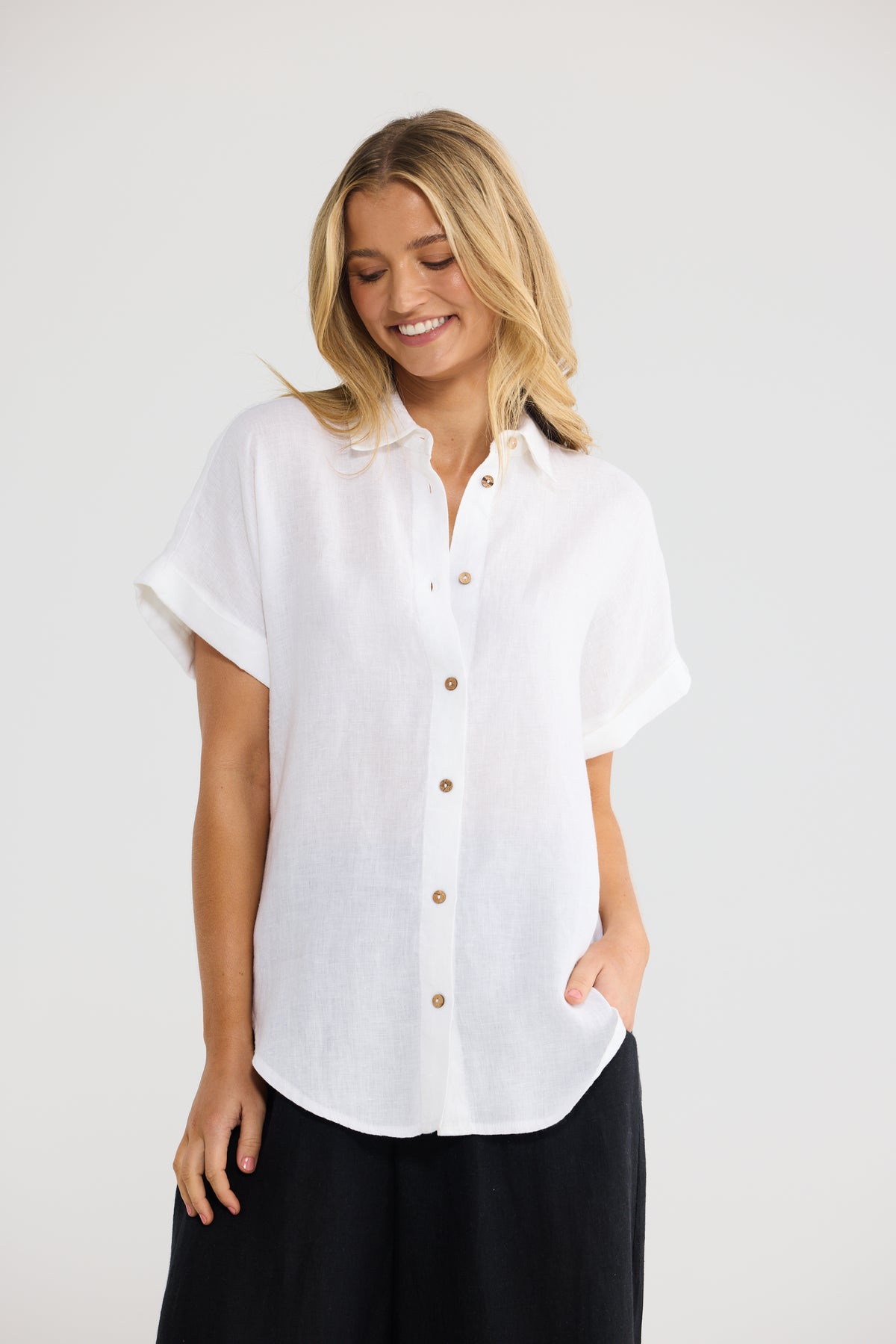 Dune Shirt - White Linen