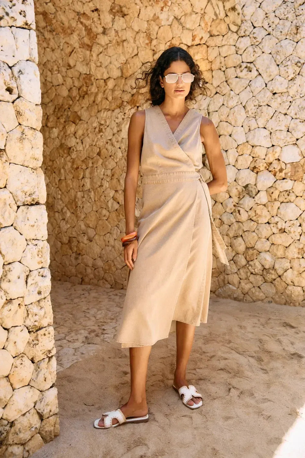 Dusk Denim Wrap Dress - Dune-Dresses-Eb & Ive-The Bay Room