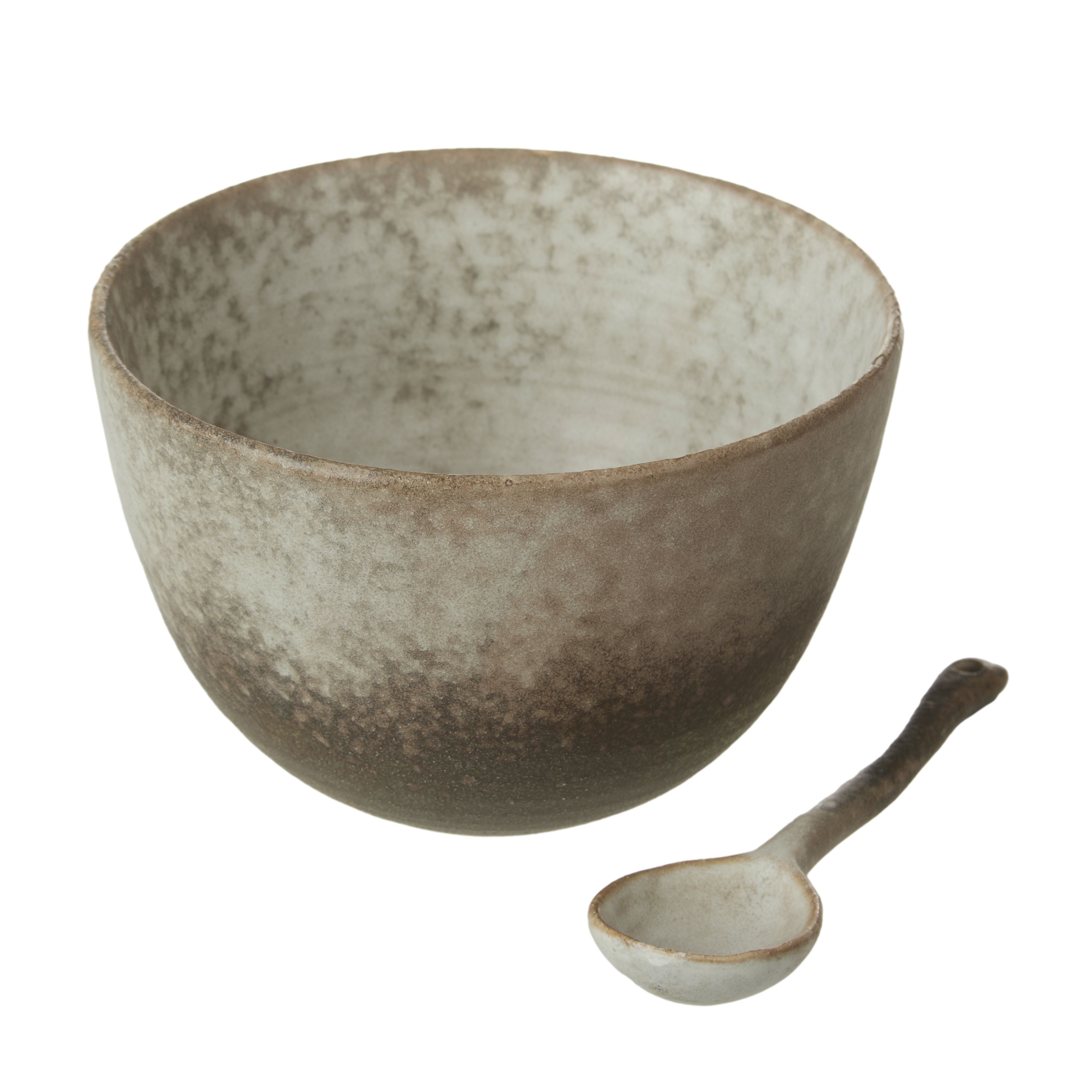 Dusk Stoneware Tall Bowl & Spoon Set-General-Grand Designs-The Bay Room