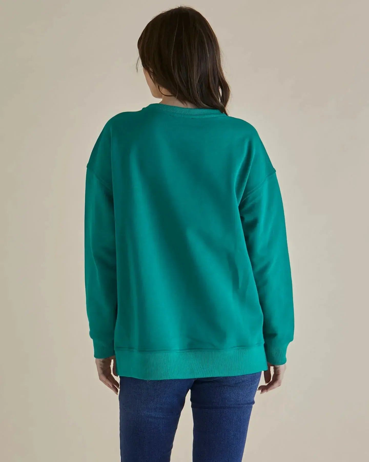 Easy Crew Sweat - Green-Knitwear & Jumpers-Betty Basics-The Bay Room