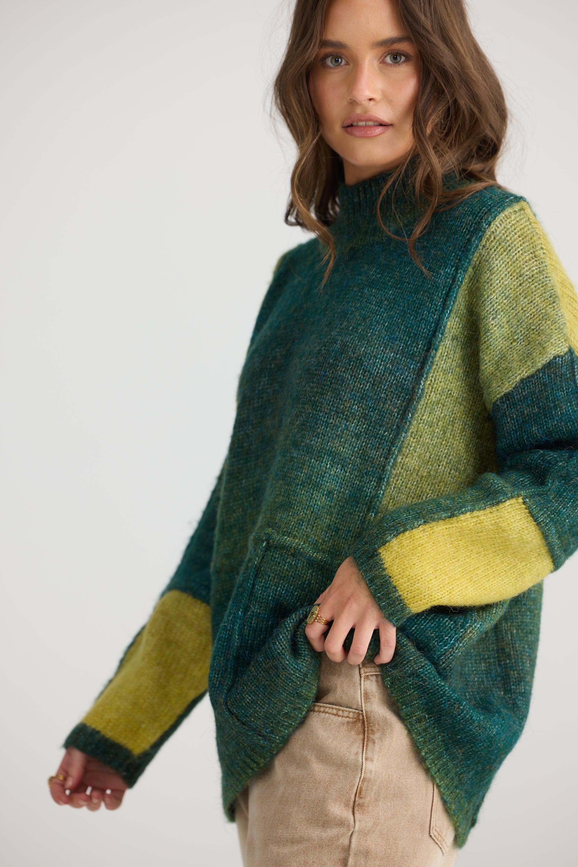 Eclipse Knit - Emerald-Knitwear & Jumpers-Talisman-The Bay Room