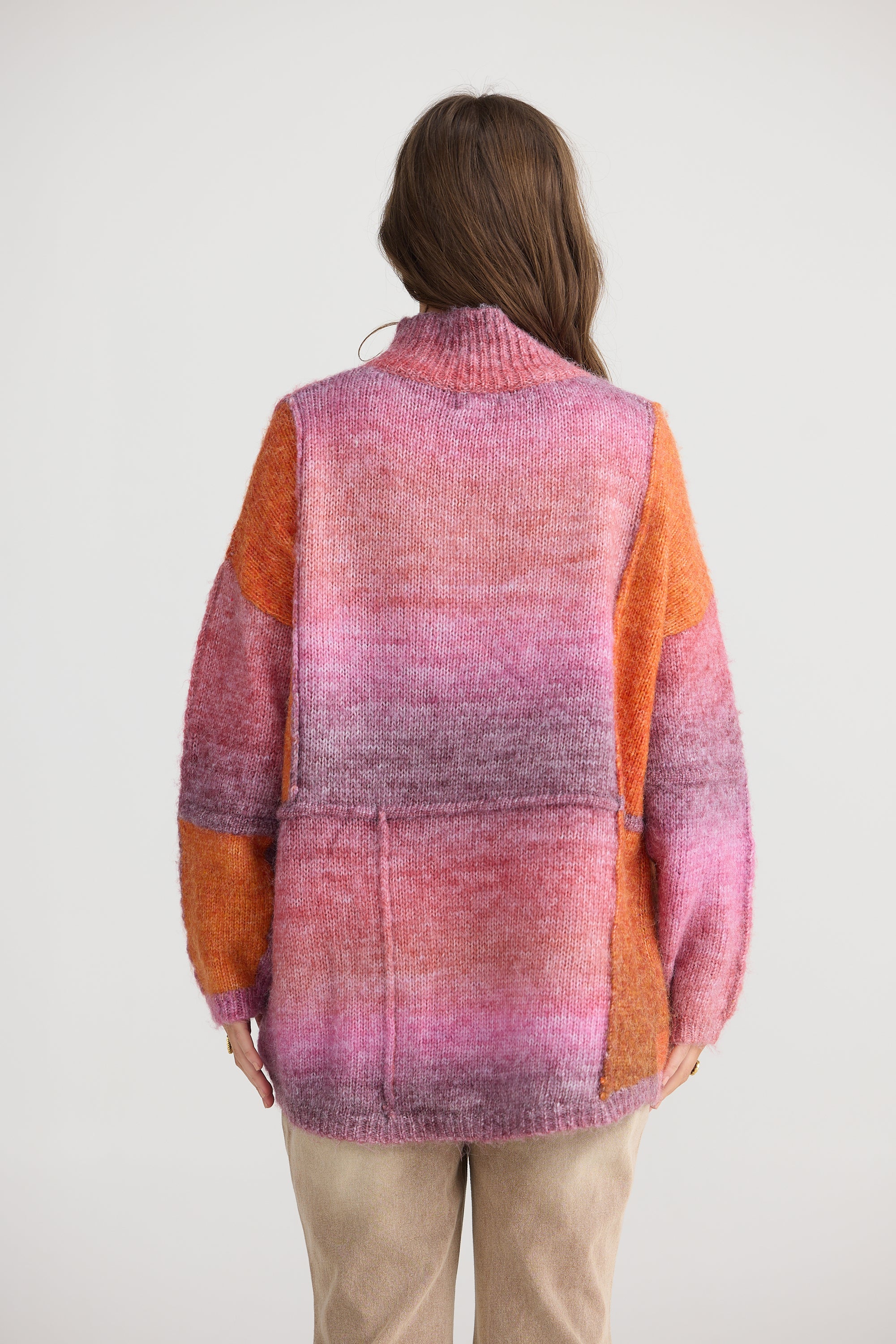 Eclipse Knit - Pink/Orange-Knitwear & Jumpers-Talisman-The Bay Room