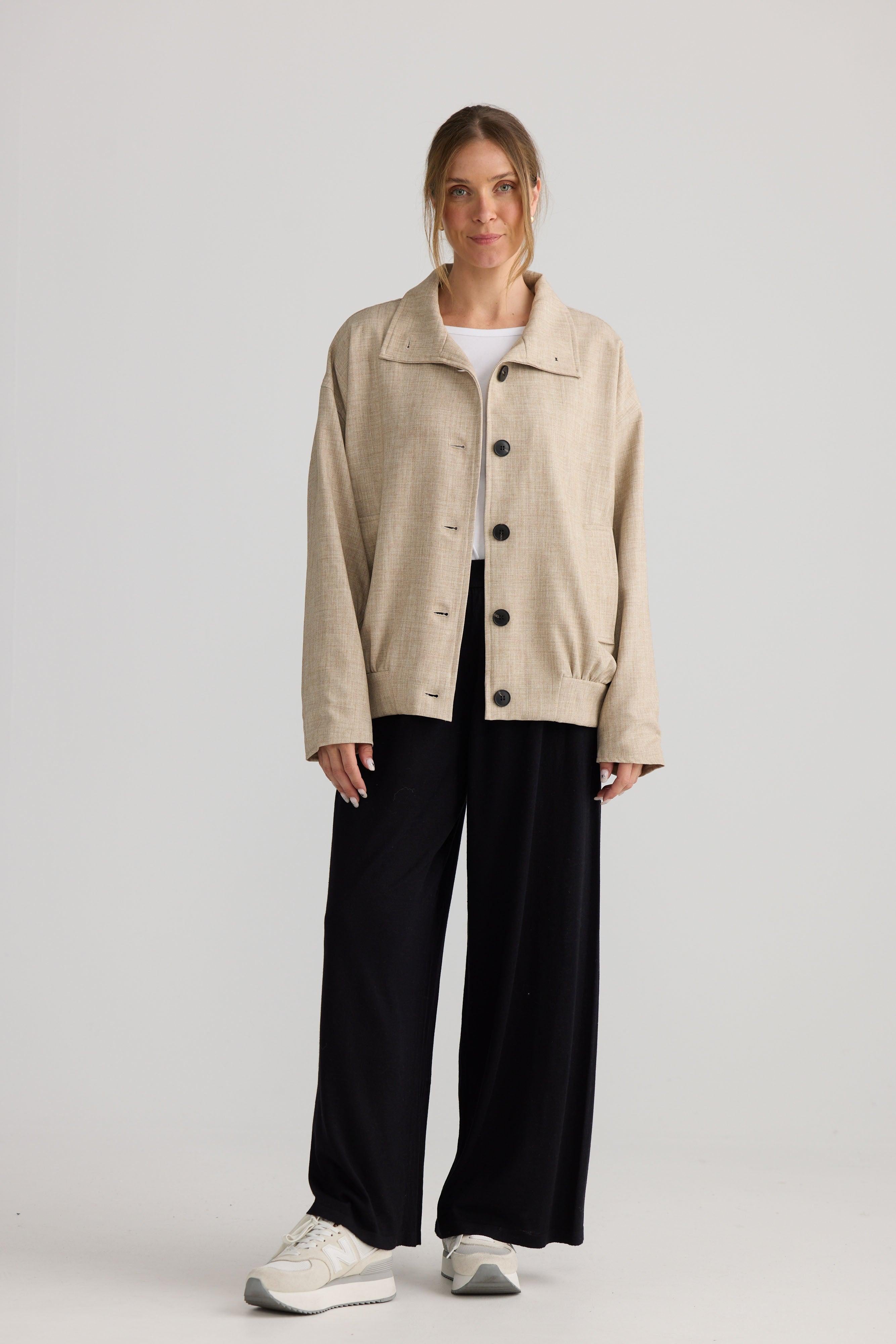 Edie Jacket - Stone-Jackets, Coats & Vests-Home Love-The Bay Room
