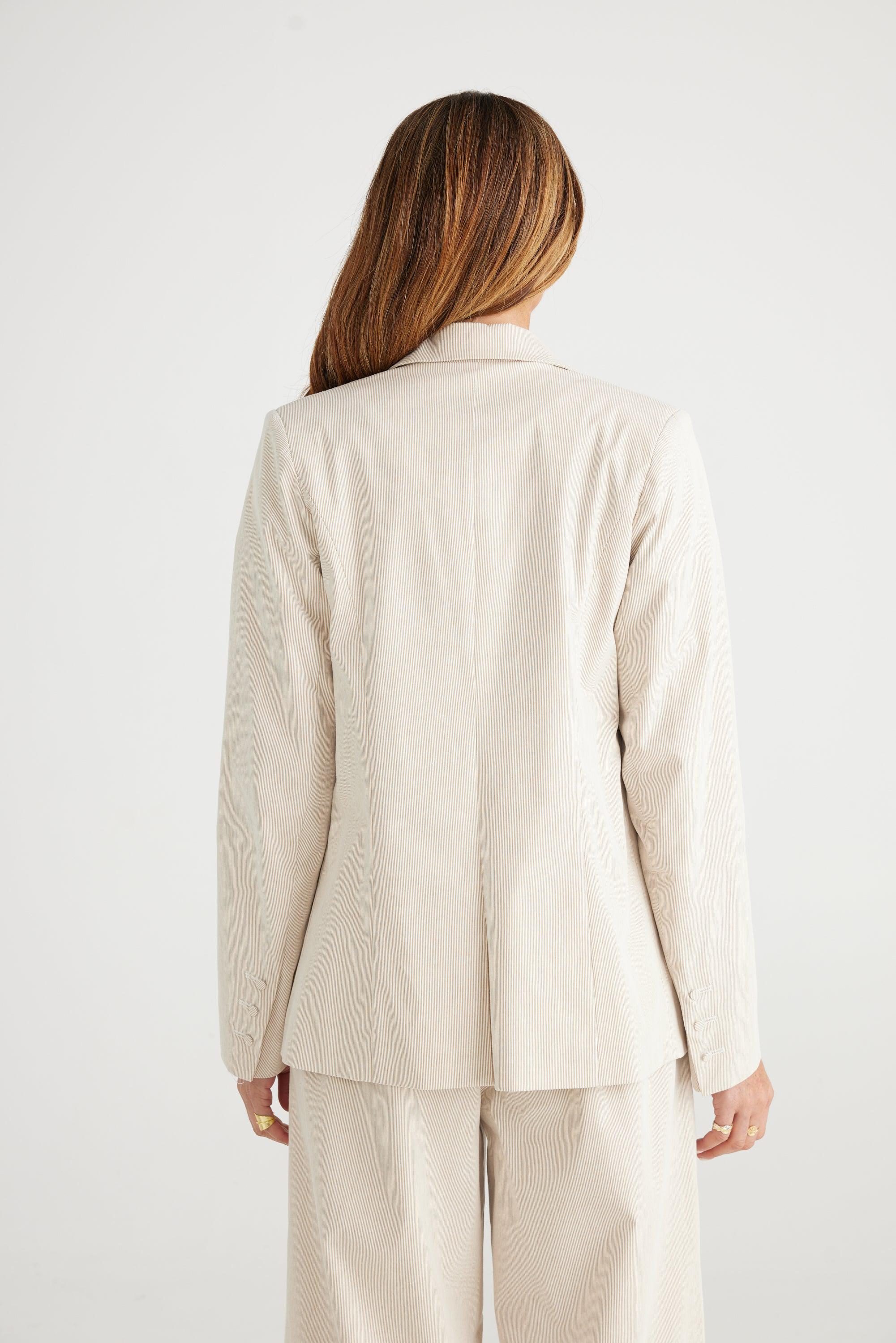 Elevate Jacket - Bone/White Stripe-Jackets, Coats & Vests-Brave & True-The Bay Room