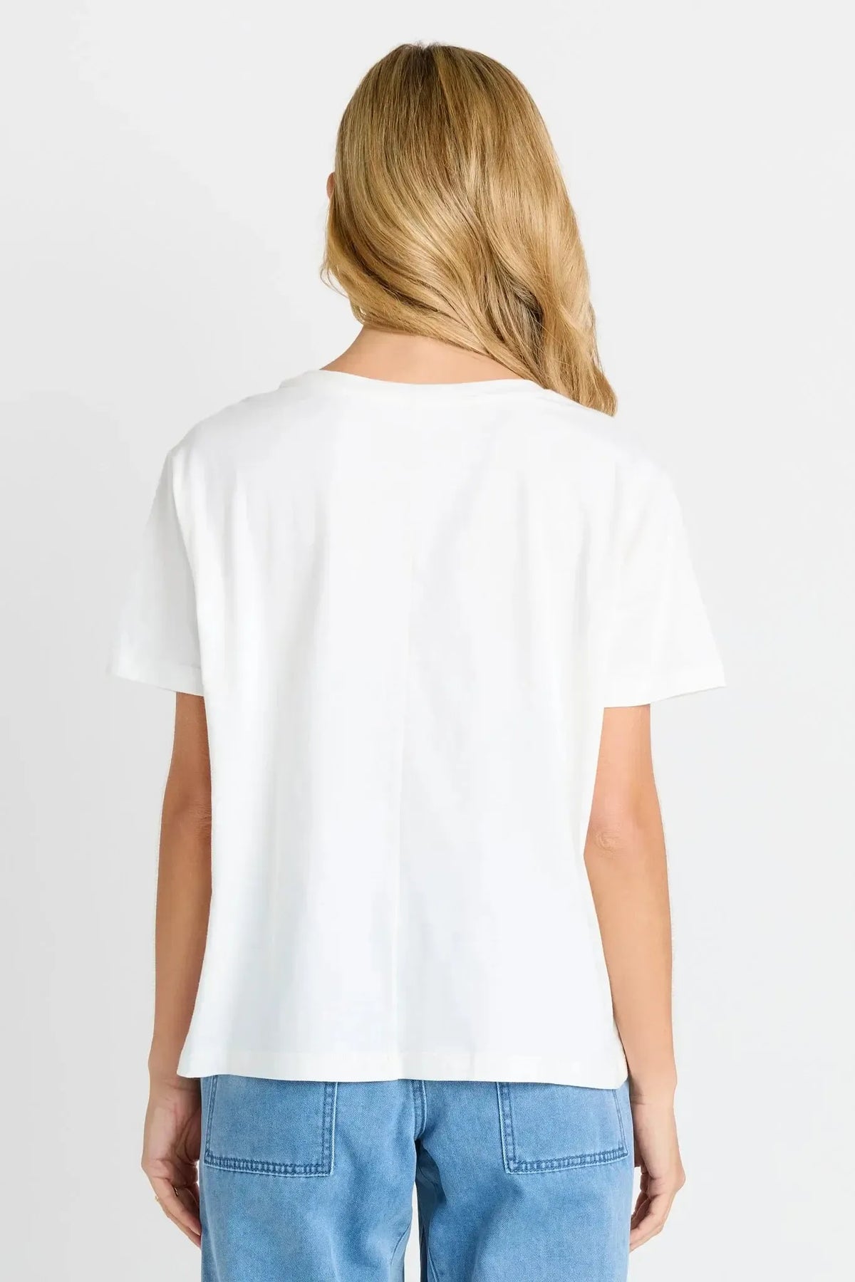 Ellia Crew Tee - Flower Print-Tops-Betty Basics-The Bay Room
