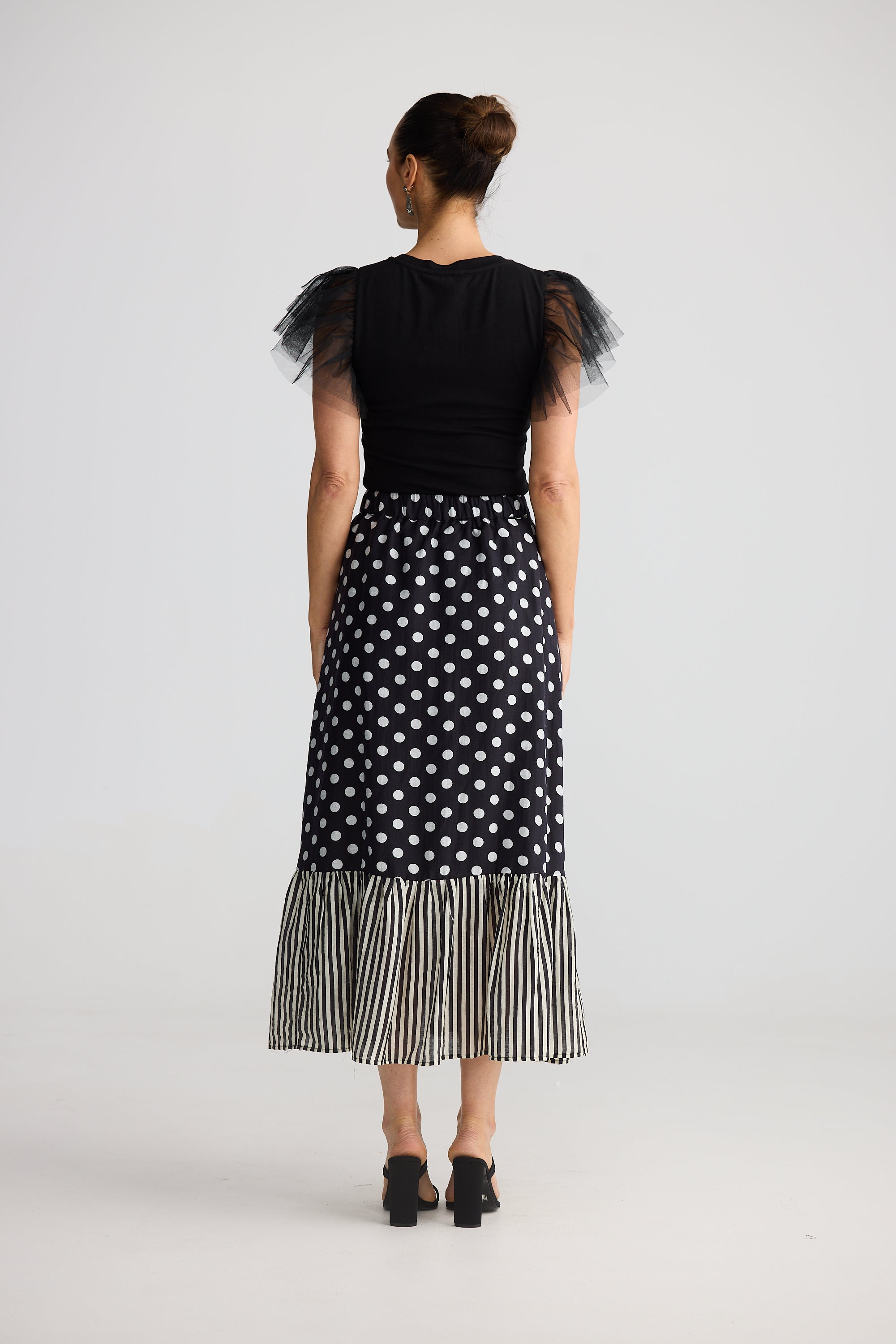 Ellody Midi Skirt - Spot Stripe-Skirts-Brave & True-The Bay Room