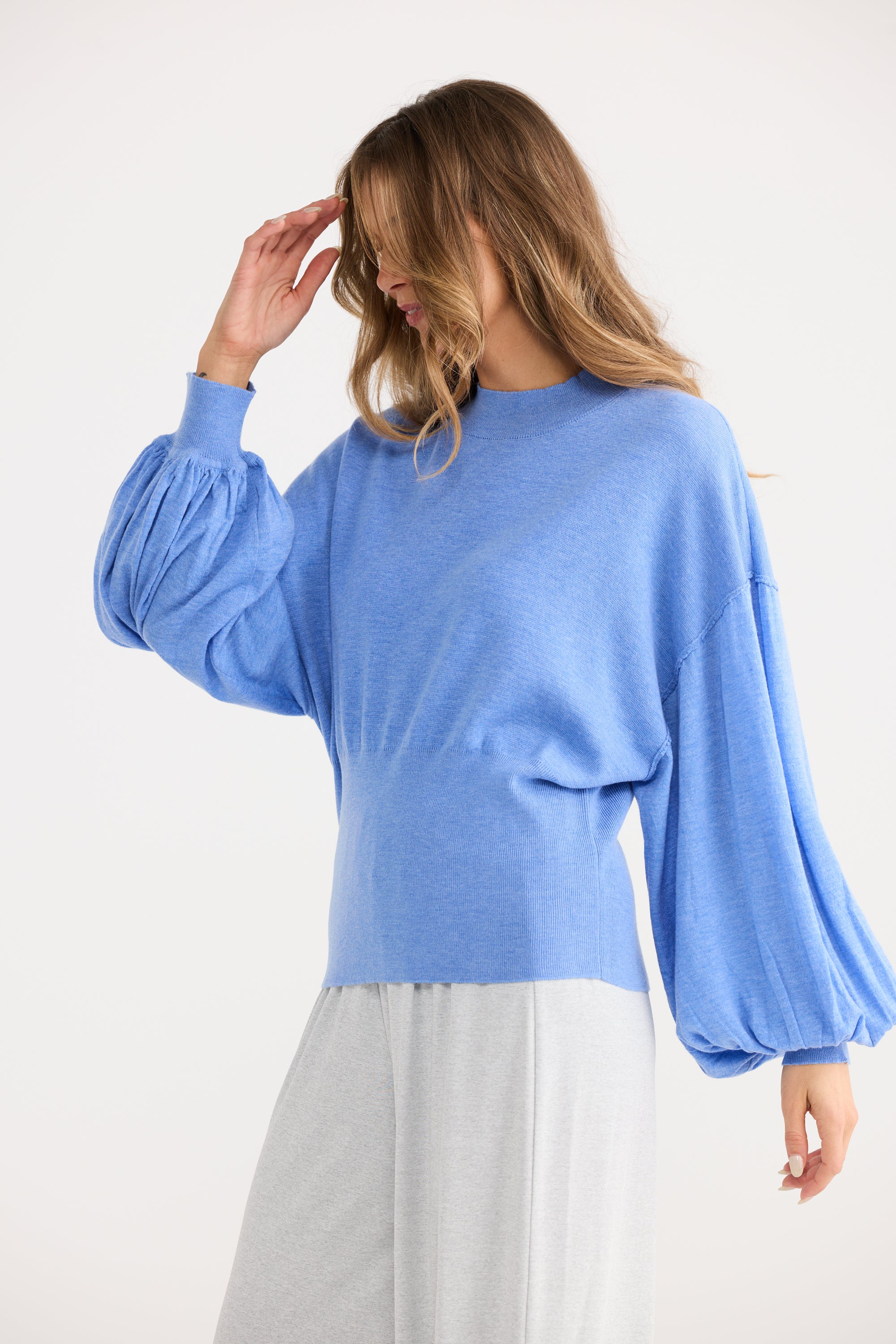 Ember Knit - Powder Blue-Knitwear & Jumpers-Home Love-The Bay Room