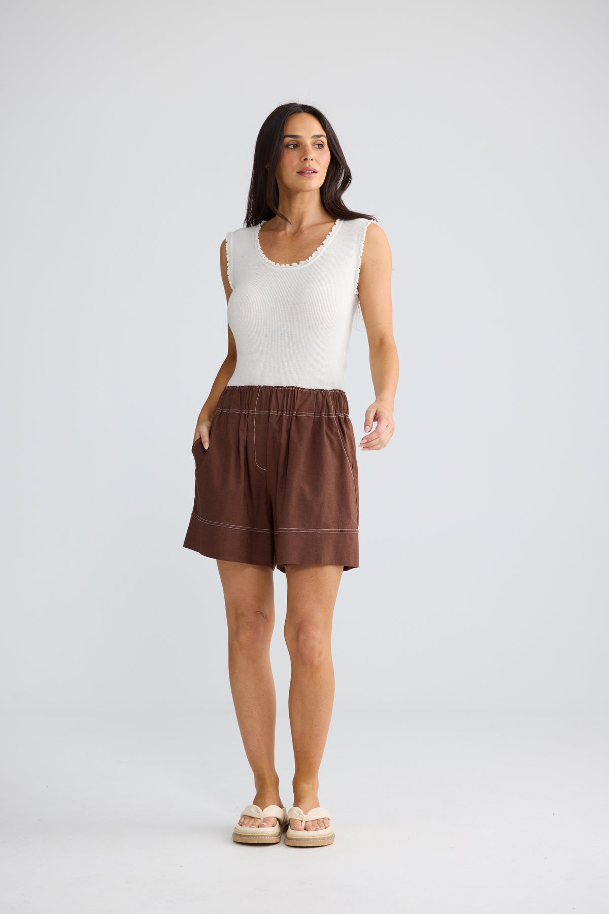 Esplanade Short - Coffee-Shorts-Brave & True-The Bay Room