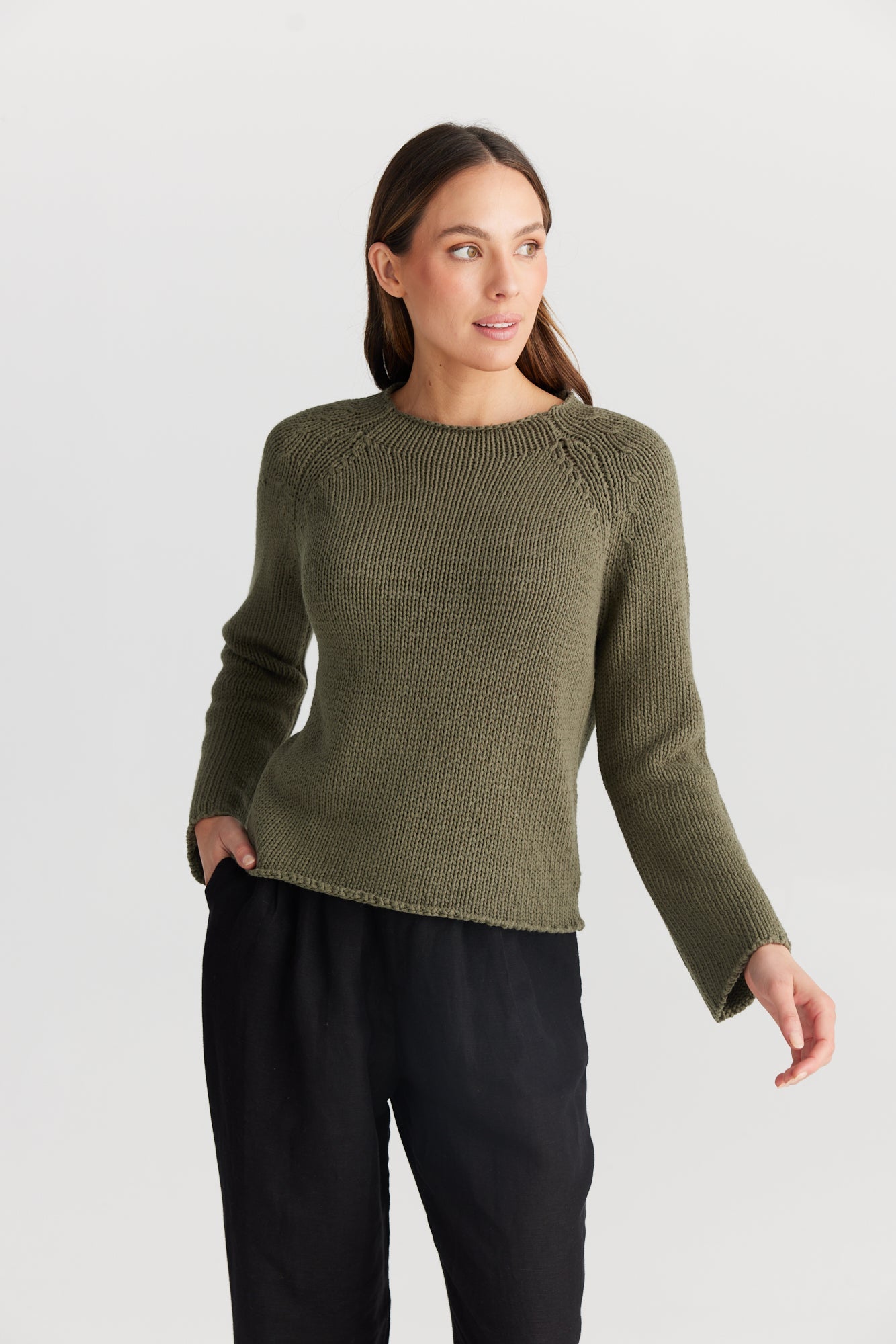 Esse Knit - Olive-Knitwear & Jumpers-The Shanty Corporation-The Bay Room
