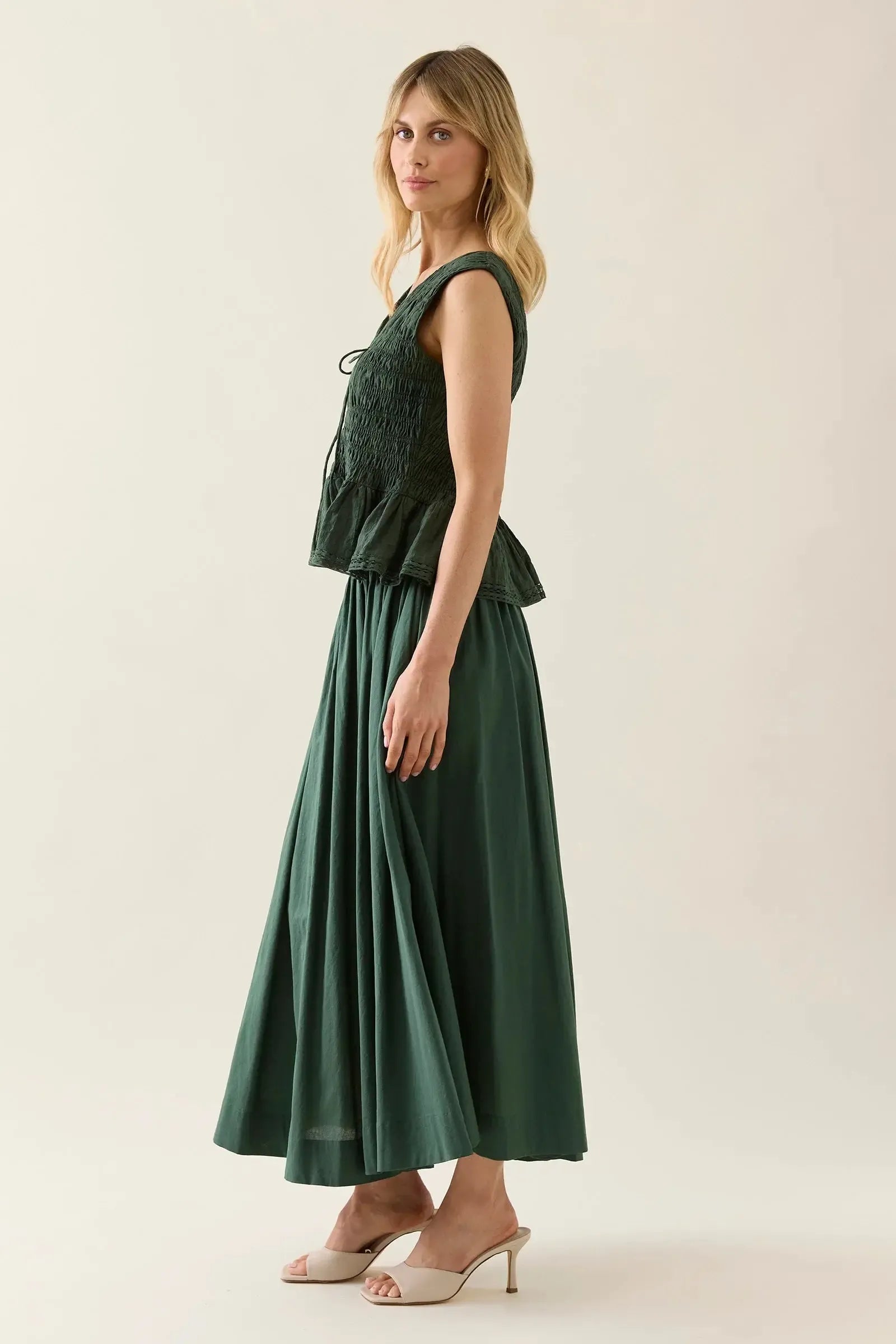 Esther Shirred Tank - Myrtle-Isle Of Mine-The Bay Room