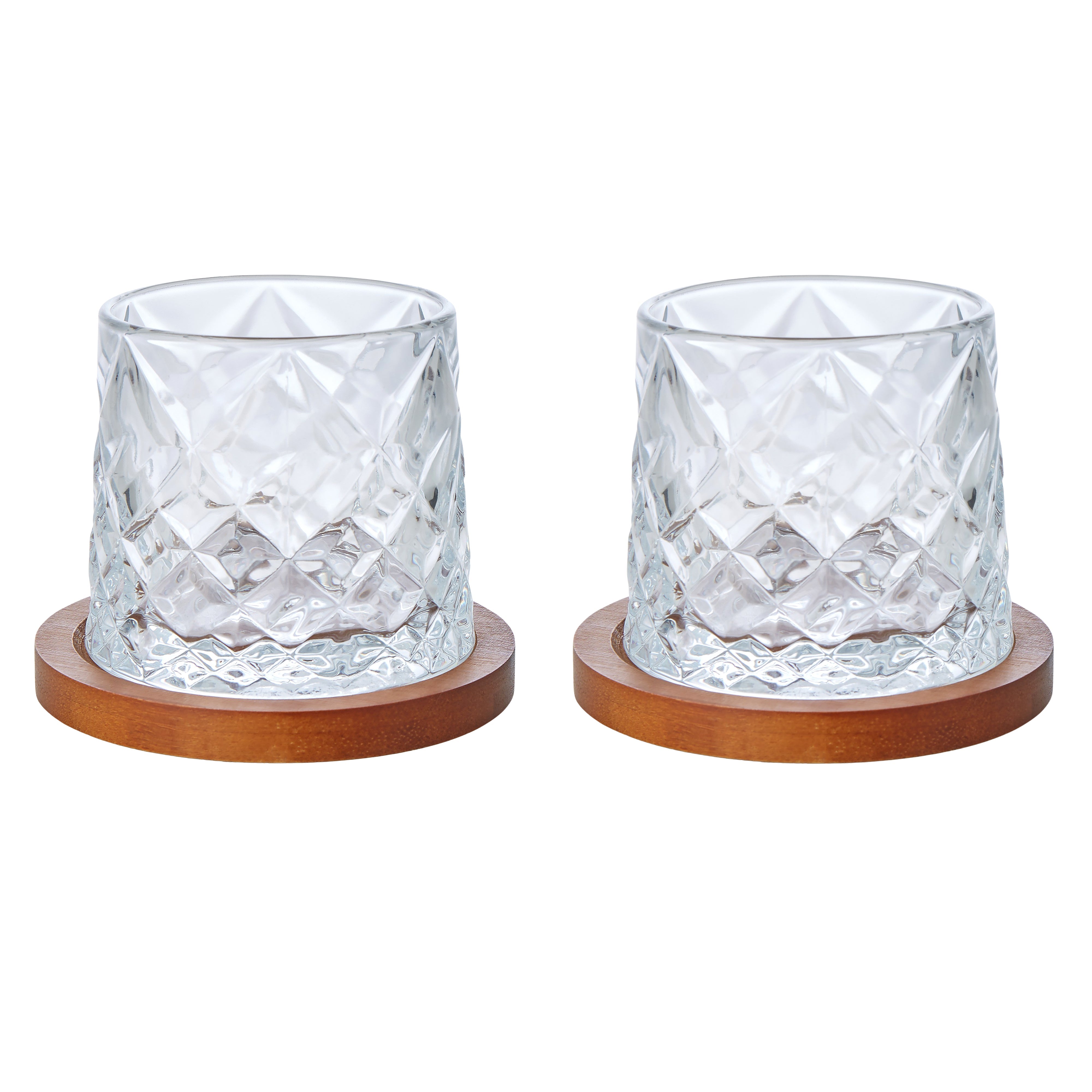 Etched Whisky Glasses with Coasters Set/2-Dining & Entertaining-Davis & Waddell-The Bay Room