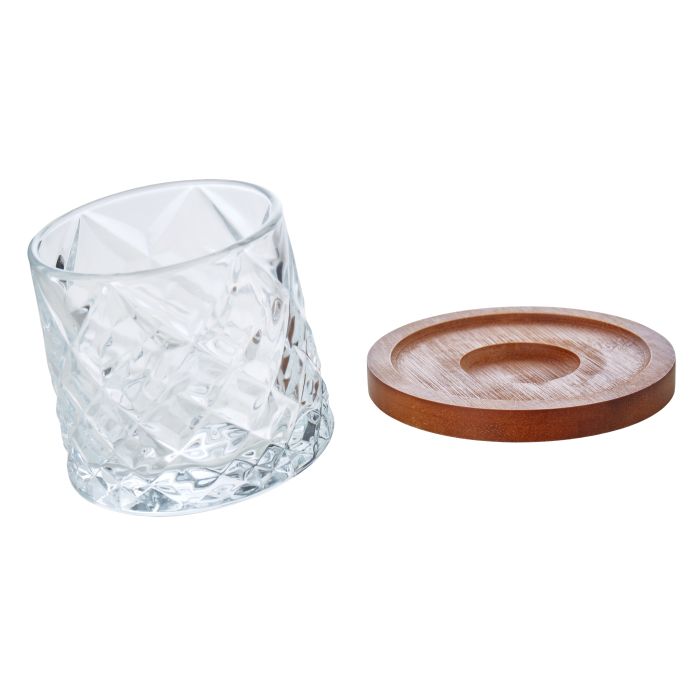 Etched Whisky Glasses with Coasters Set/2-Dining & Entertaining-Fine Foods-The Bay Room