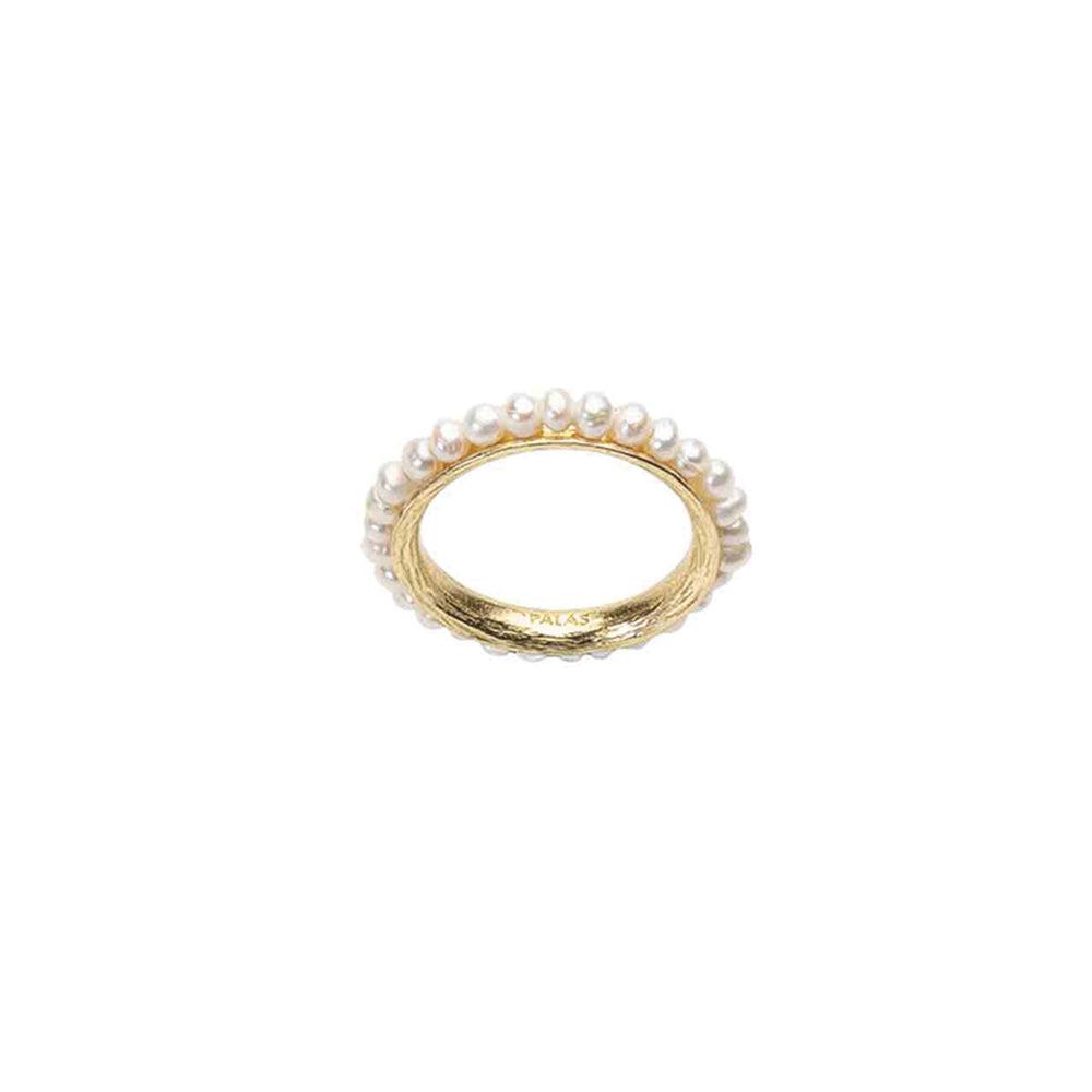 Eternity Pearl Ring - Brass & Seed Pearl Ring-Jewellery-Palas-The Bay Room