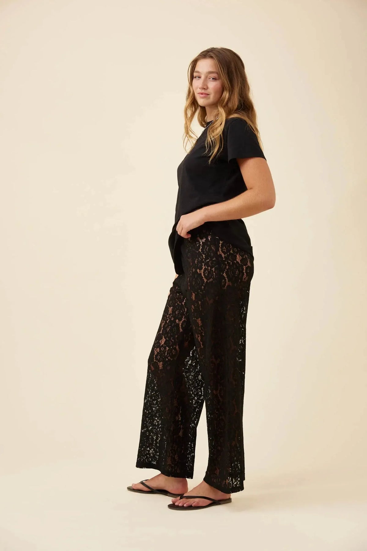 Ethel Lace Pant - Black-Pants-Isle Of Mine-The Bay Room