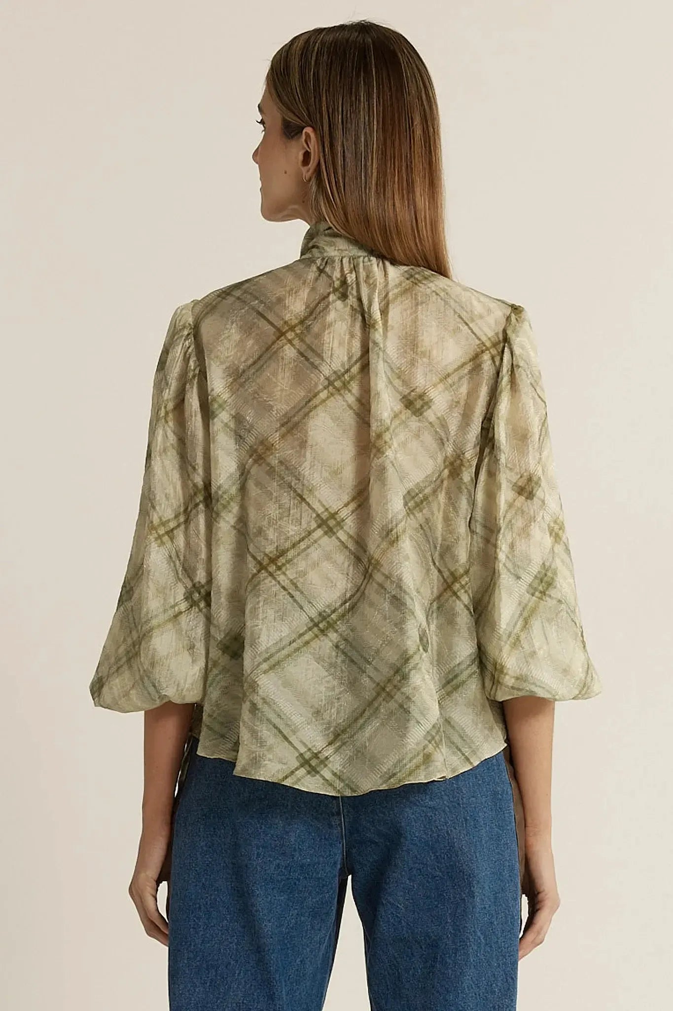 Eve Pussybow Blouse - Moss-Tops-Fate + Becker-The Bay Room