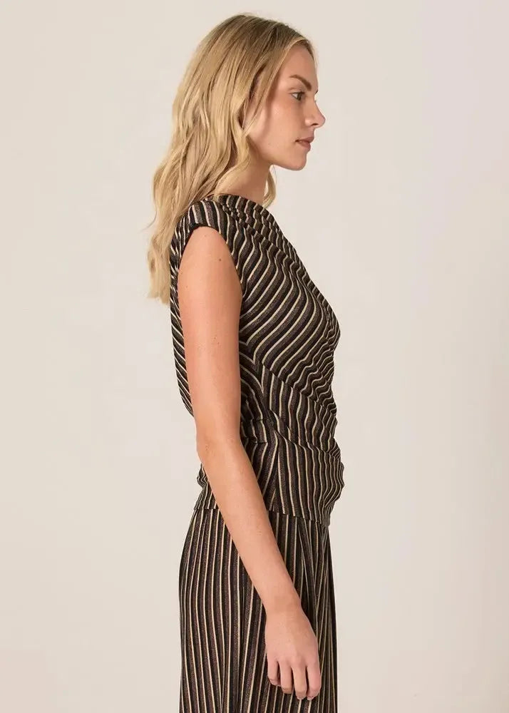 Everlyn Metallic Jersey Top-Tops-Fate + Becker-The Bay Room