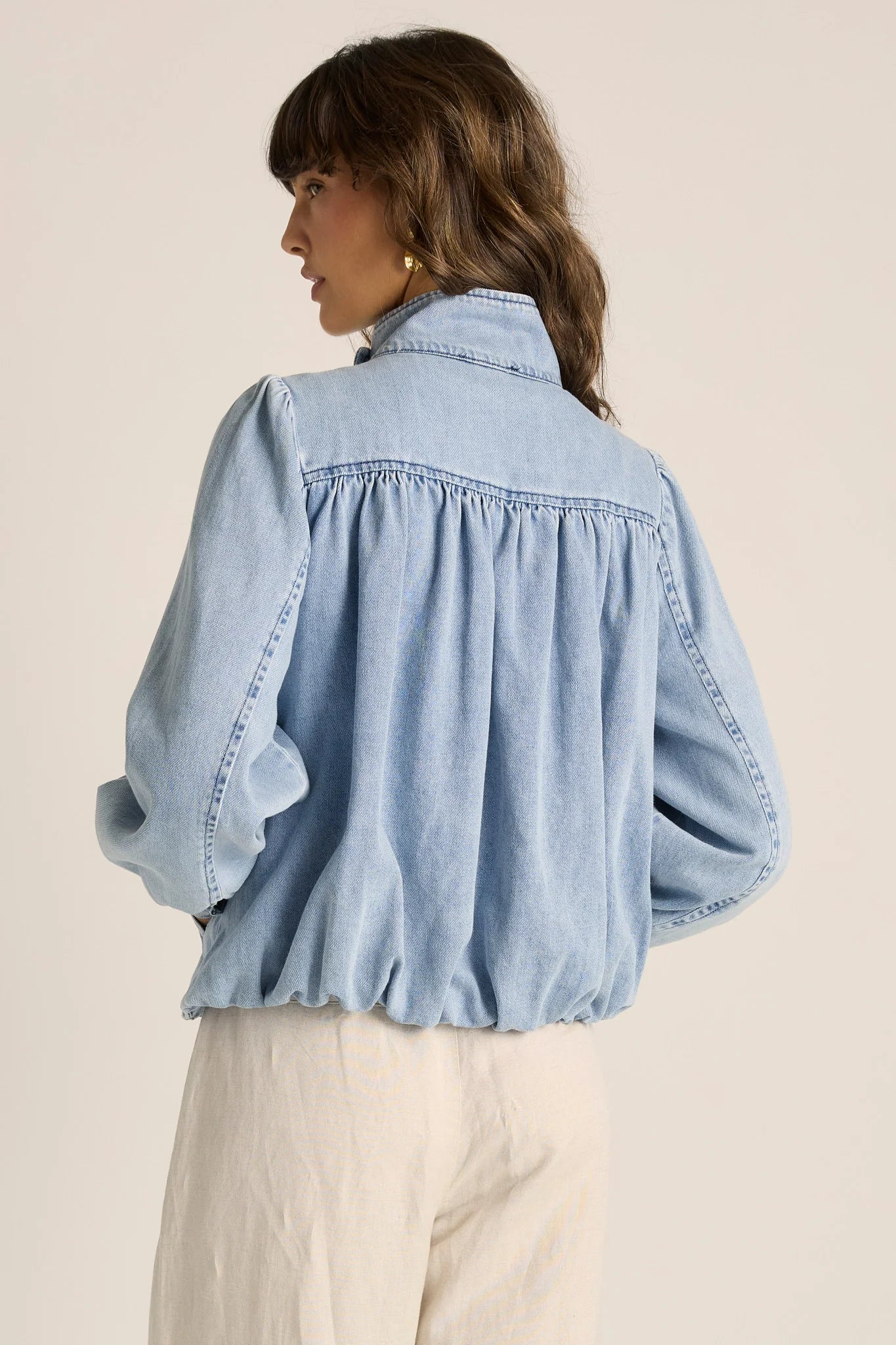 Lila Denim Bubble Jacket - Light Wash