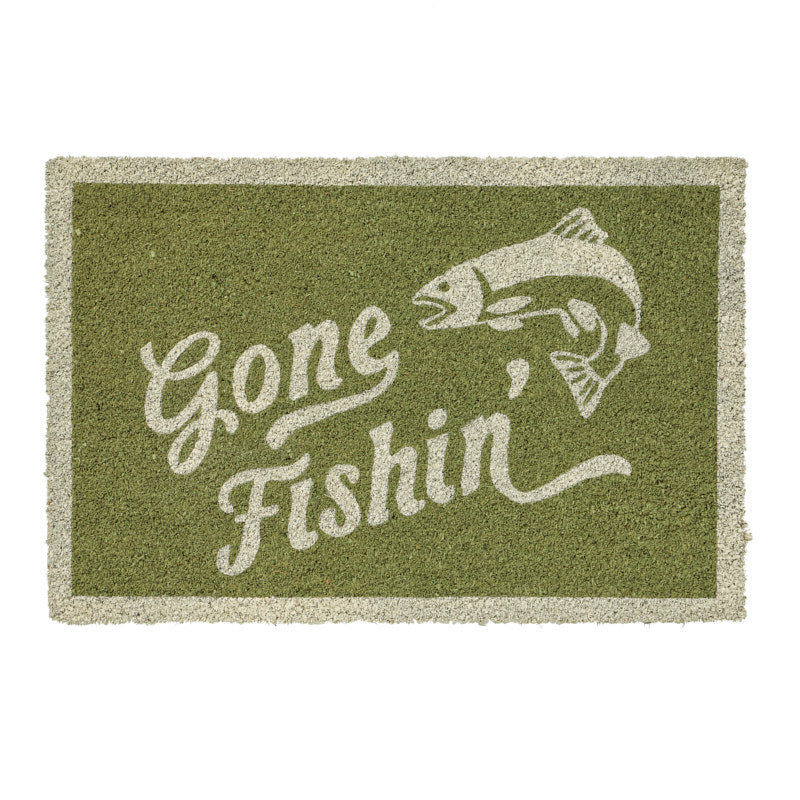 Gone Fishin' PVC Back Mat 40x60cm Sage