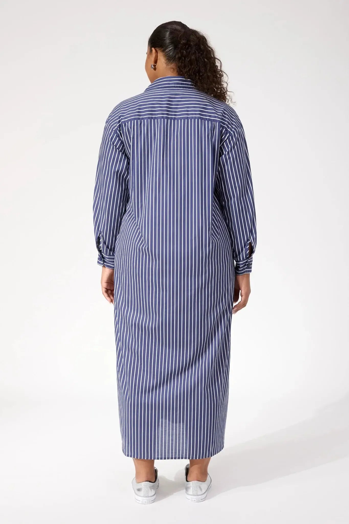 Fairbanks Stripe Shirt Dress - Navy-Dresses-Haven-The Bay Room