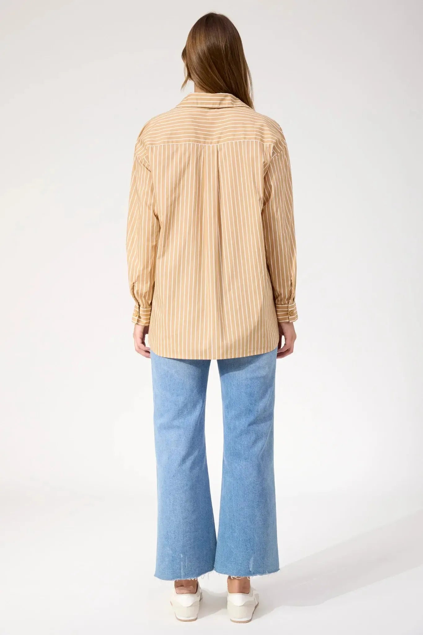 Fairbanks Stripe Shirt - Latte-Tops-Haven-The Bay Room