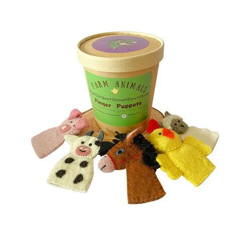 Farm Animals Finger Puppet Set-Toys-Himalayan Felt Co.-The Bay Room