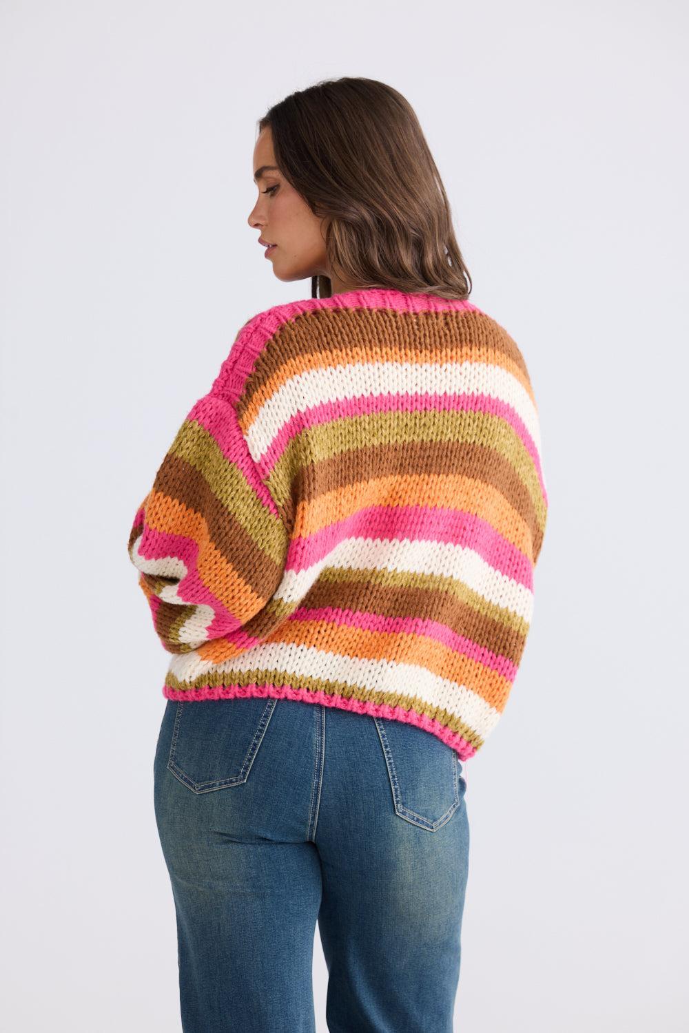 Fawn Knit - Hibiscus Stripe-Knitwear & Jumpers-Talisman-The Bay Room