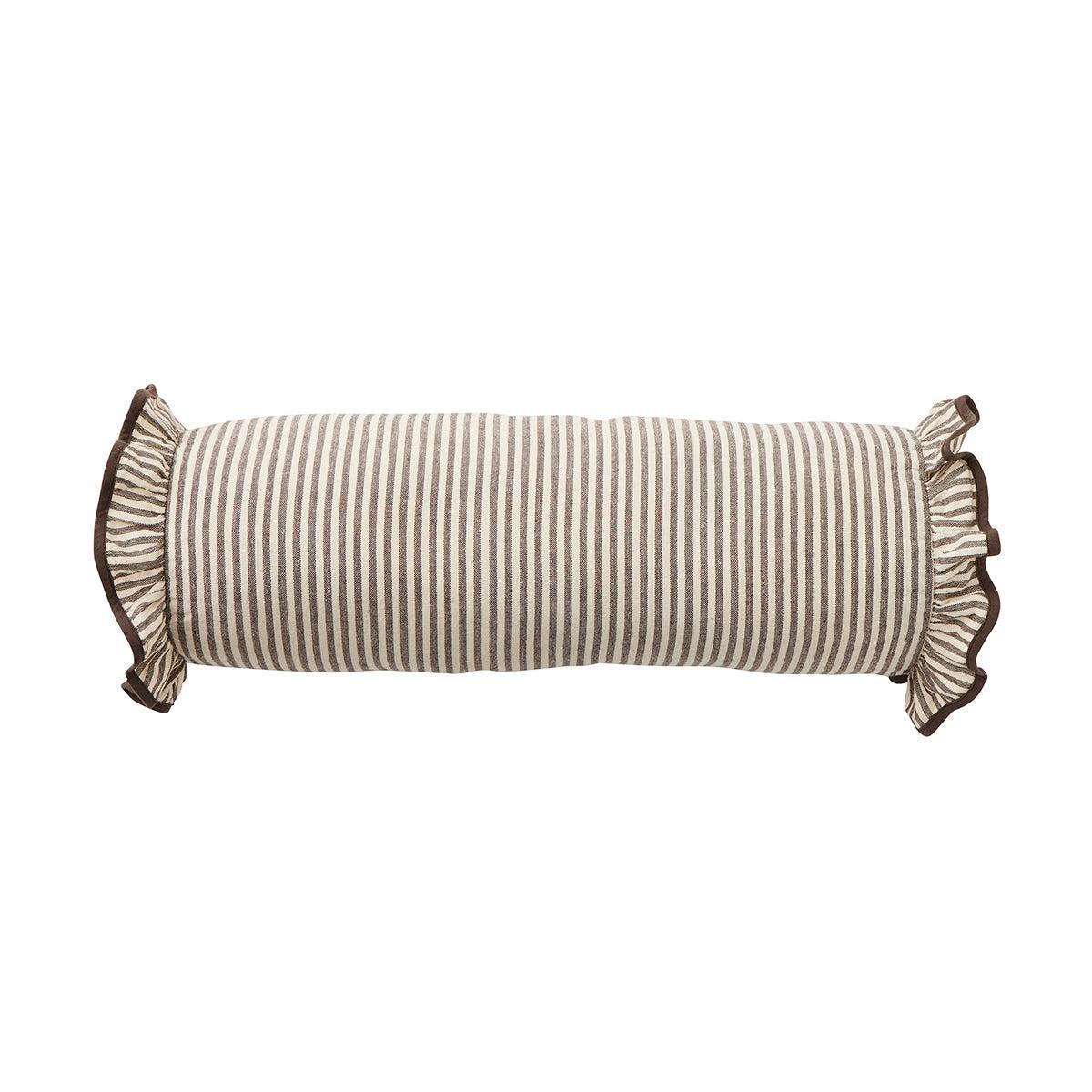 Faye Cotton Bolster 18x50cm Ivory/Cocoa-Soft Furnishings-Coast To Coast Home-The Bay Room
