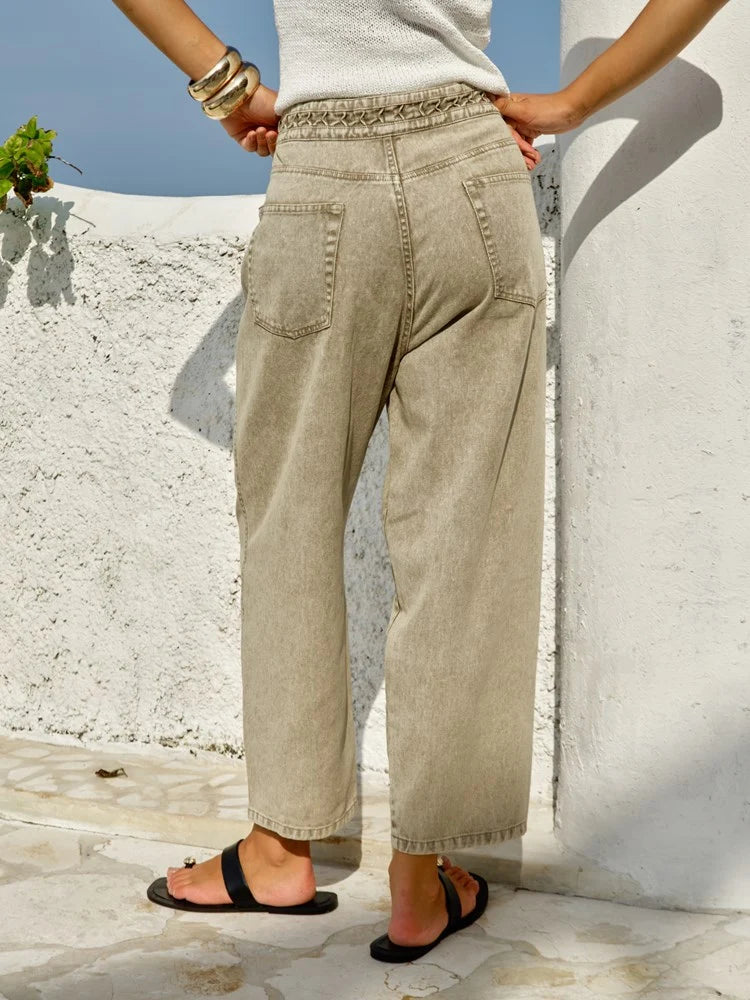 Fiora Barrel Leg Jean - Parchment