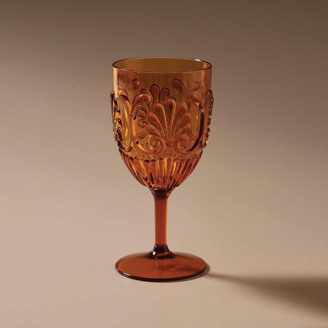 Flemington Acrylic Wine Glass - Amber-Dining & Entertaining-Indigo Love-The Bay Room