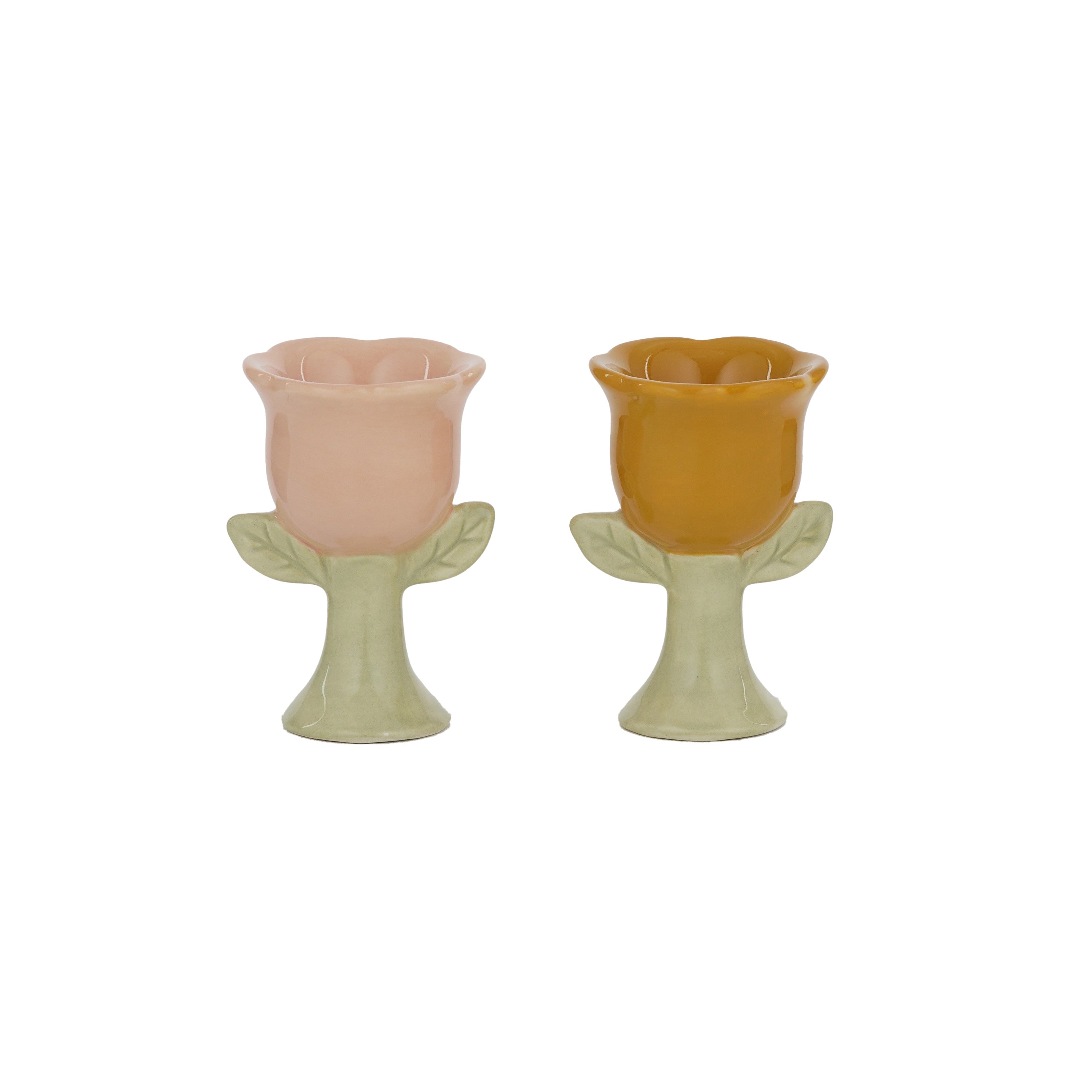 Flora S/2 Ceramic Egg Cup-Dining & Entertaining-Coast To Coast Home-The Bay Room