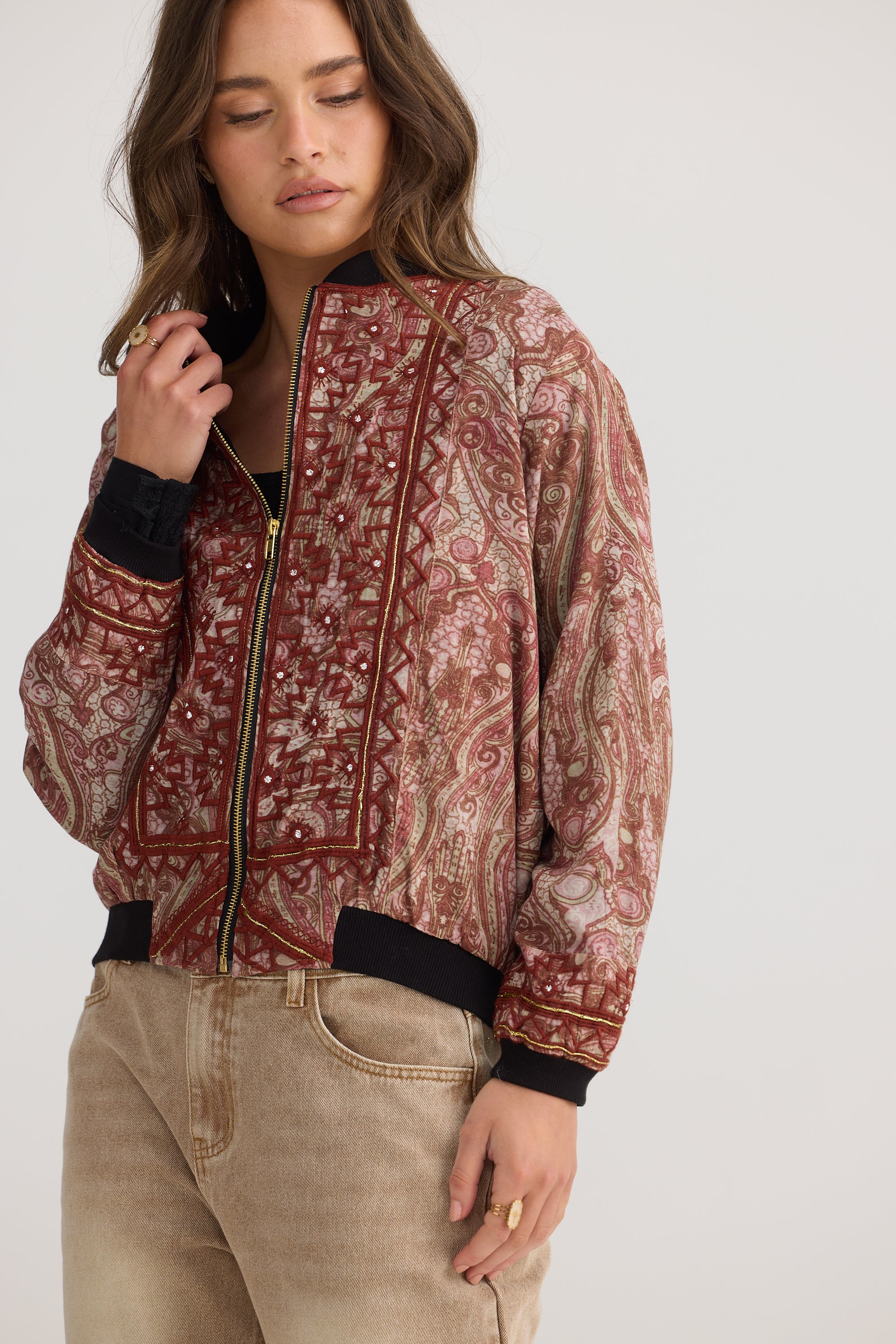 Florence Bomber Jacket - Vintage Paisley-Jackets, Coats & Vests-Talisman-The Bay Room